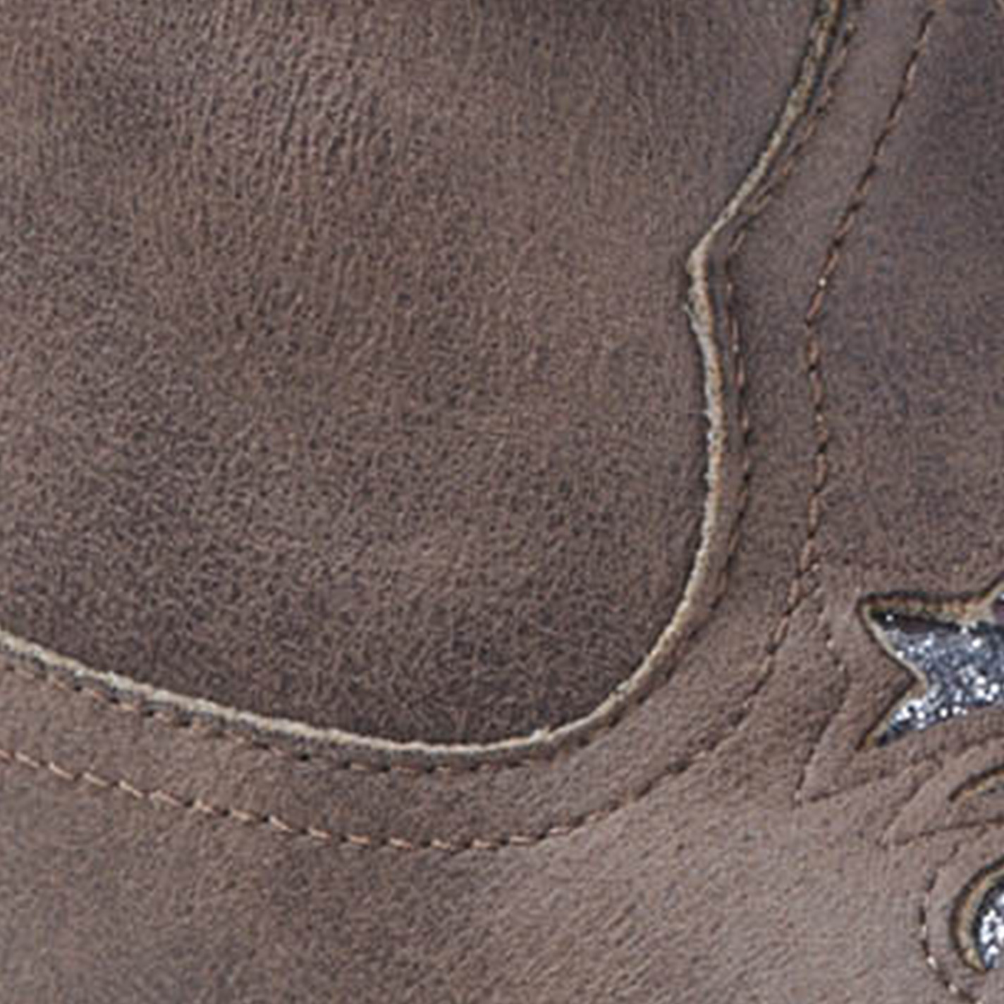 Roper Women's Brown Faux Leather with Metallic Silver Glitter Inlay Square Toe Cowboy Boot - Image 1