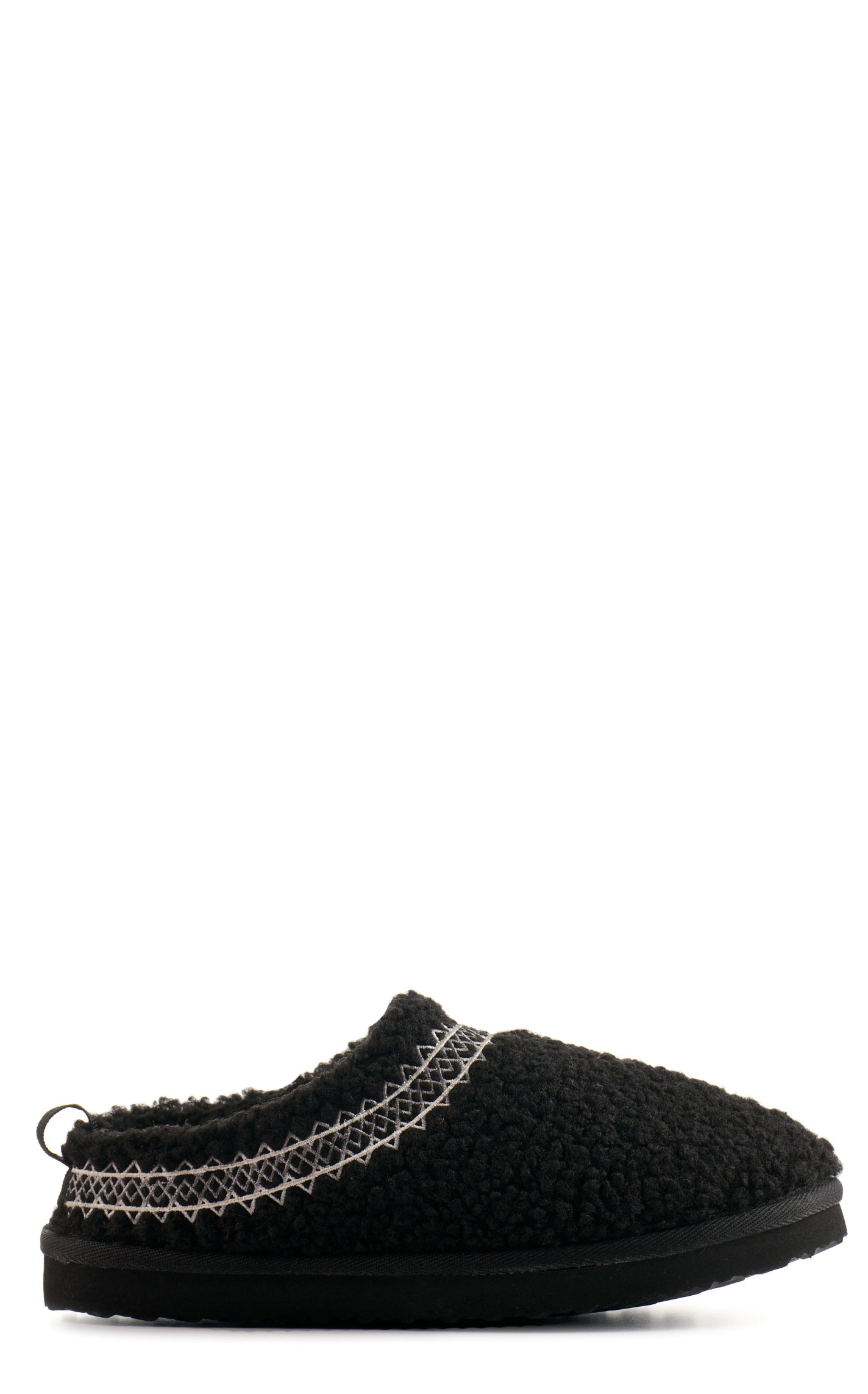 Very G Women's Black Faux Sherpa Slippers - Image 1