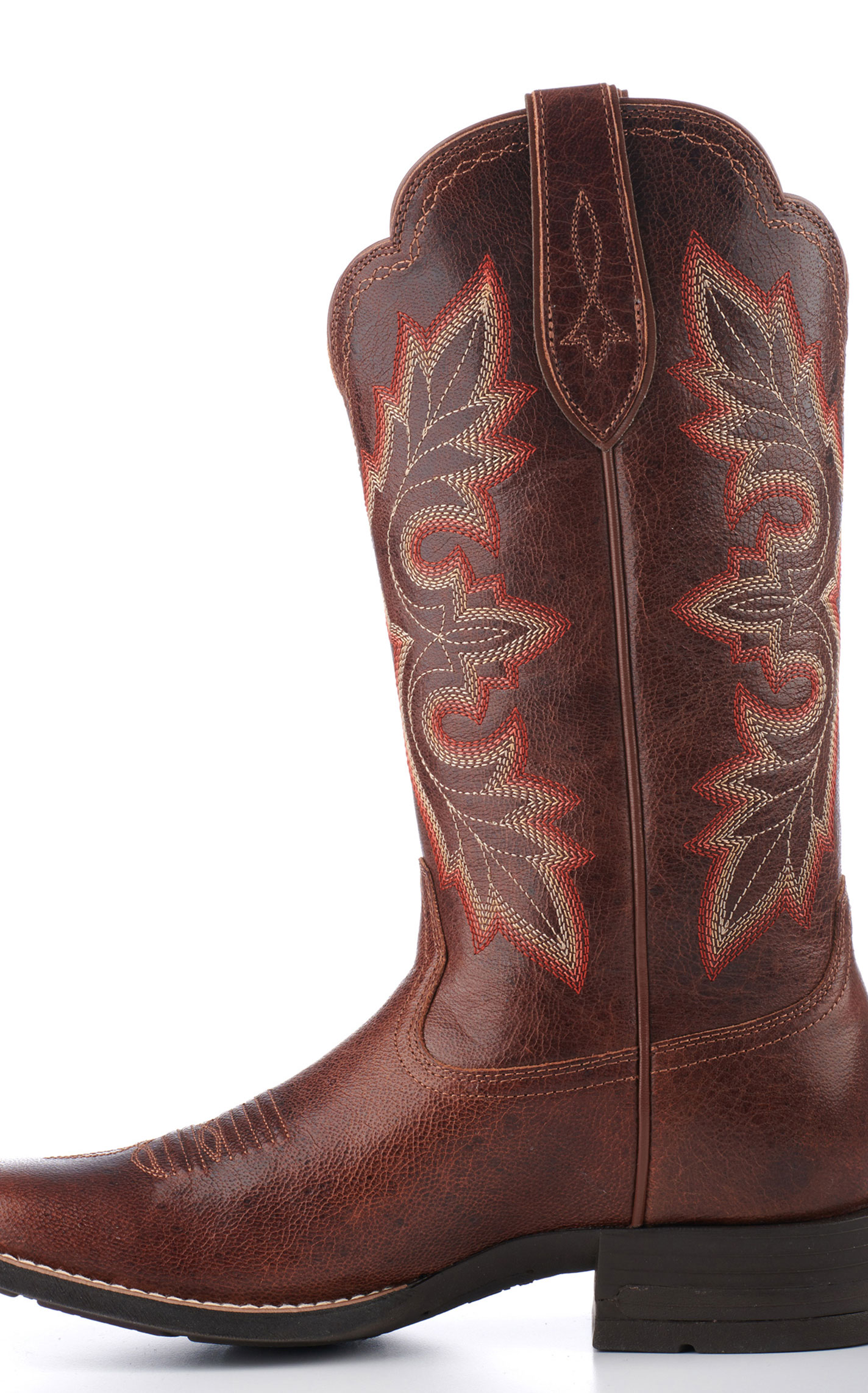 Ariat Women's Breakout Shock Shield Rustic Brown Wide Square Toe Cowboy Boots - Image 1