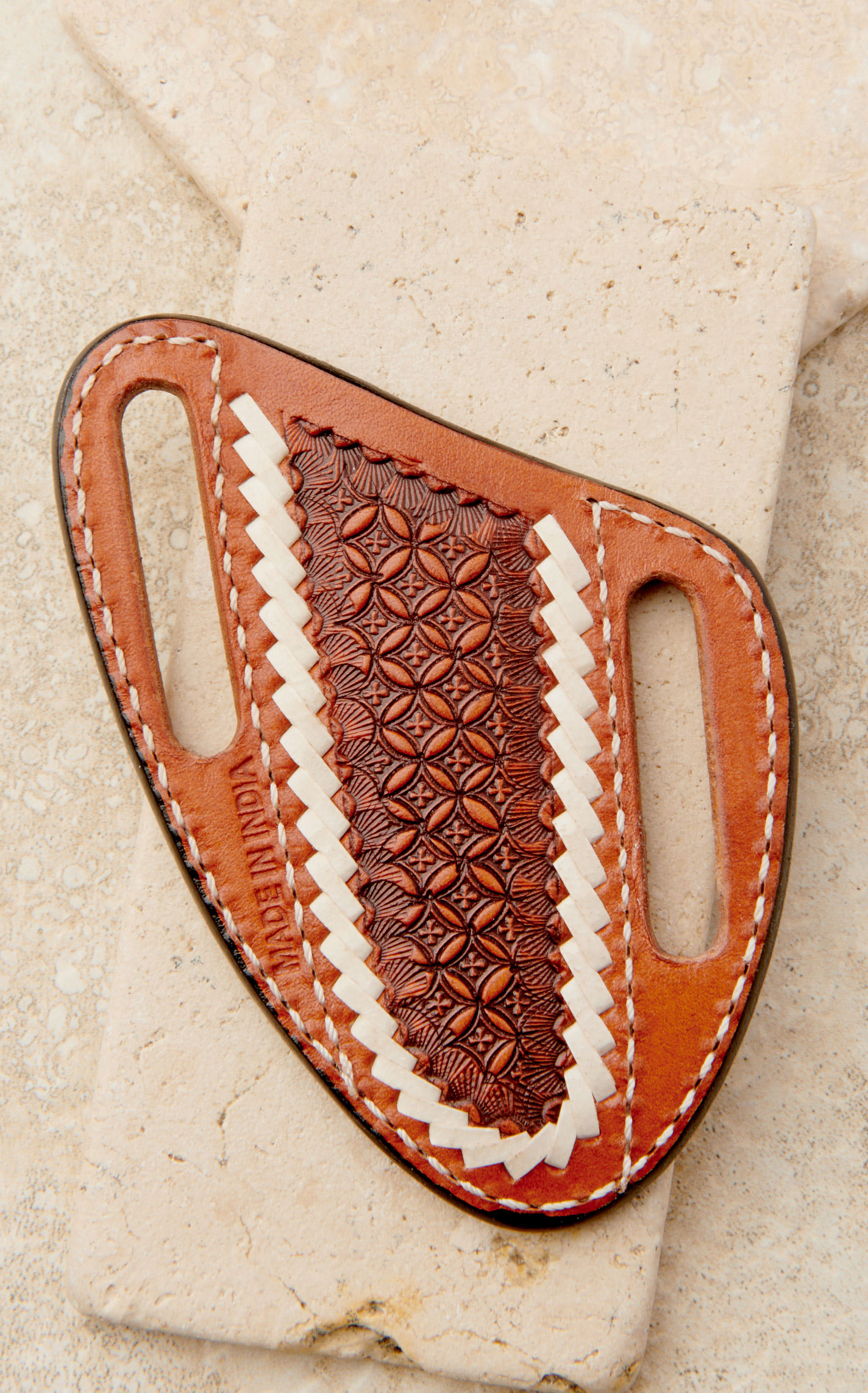 Twisted X Genuine Leather Pecan Basket Weave with Ivory Lacing Pancake Sheath - Image 2