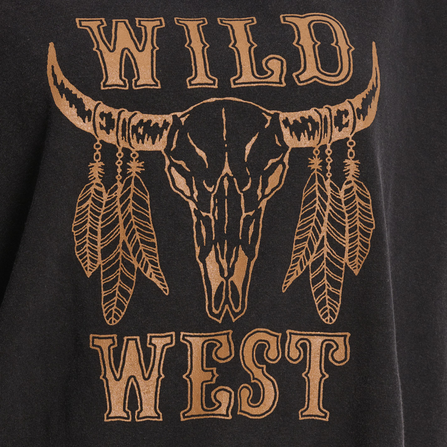 Double Zero Women's Black Wild West Graphic T-Shirt - Image 1