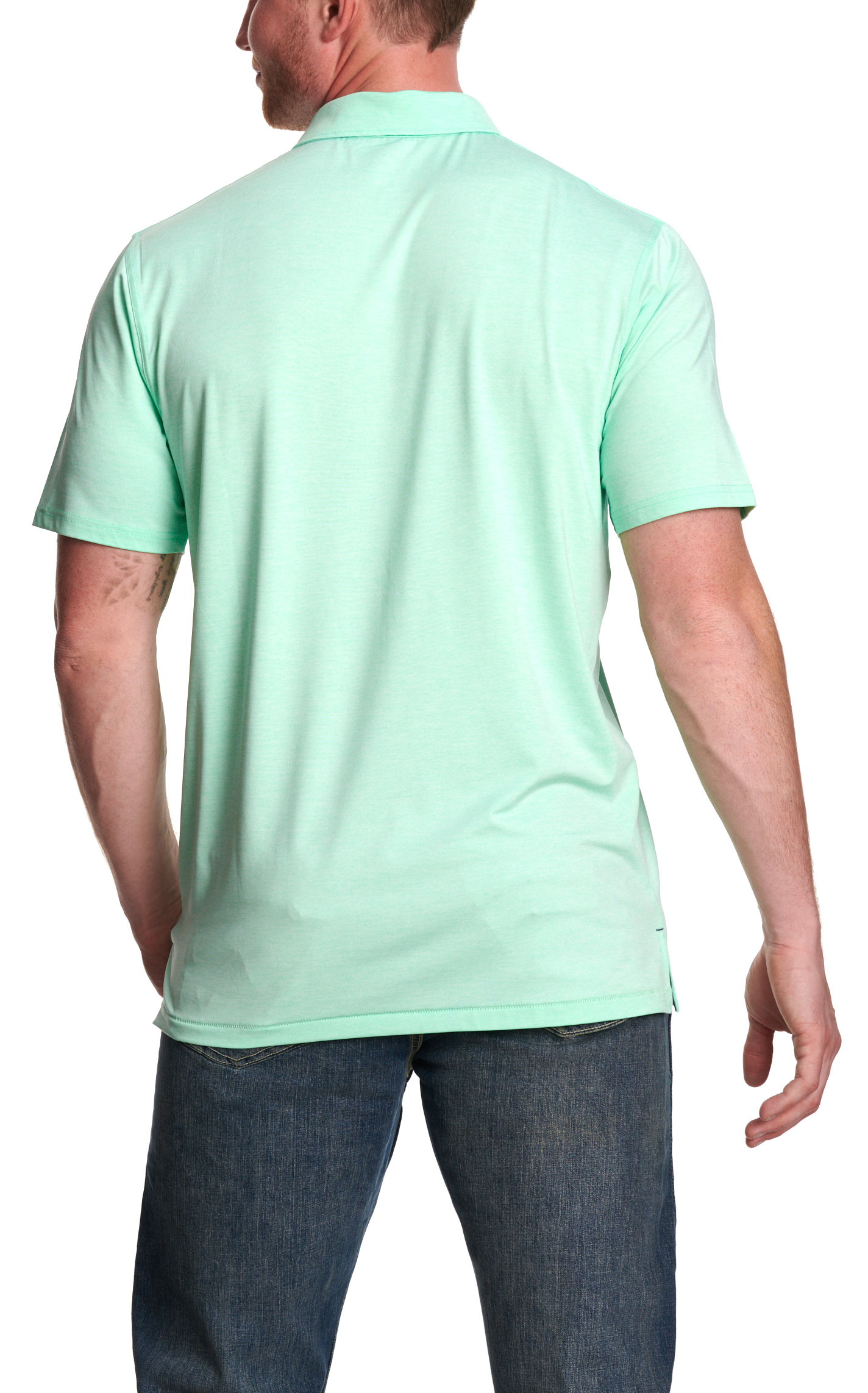 Rafter C Men’s May Solid Aqua Polo Shirt - Image 1