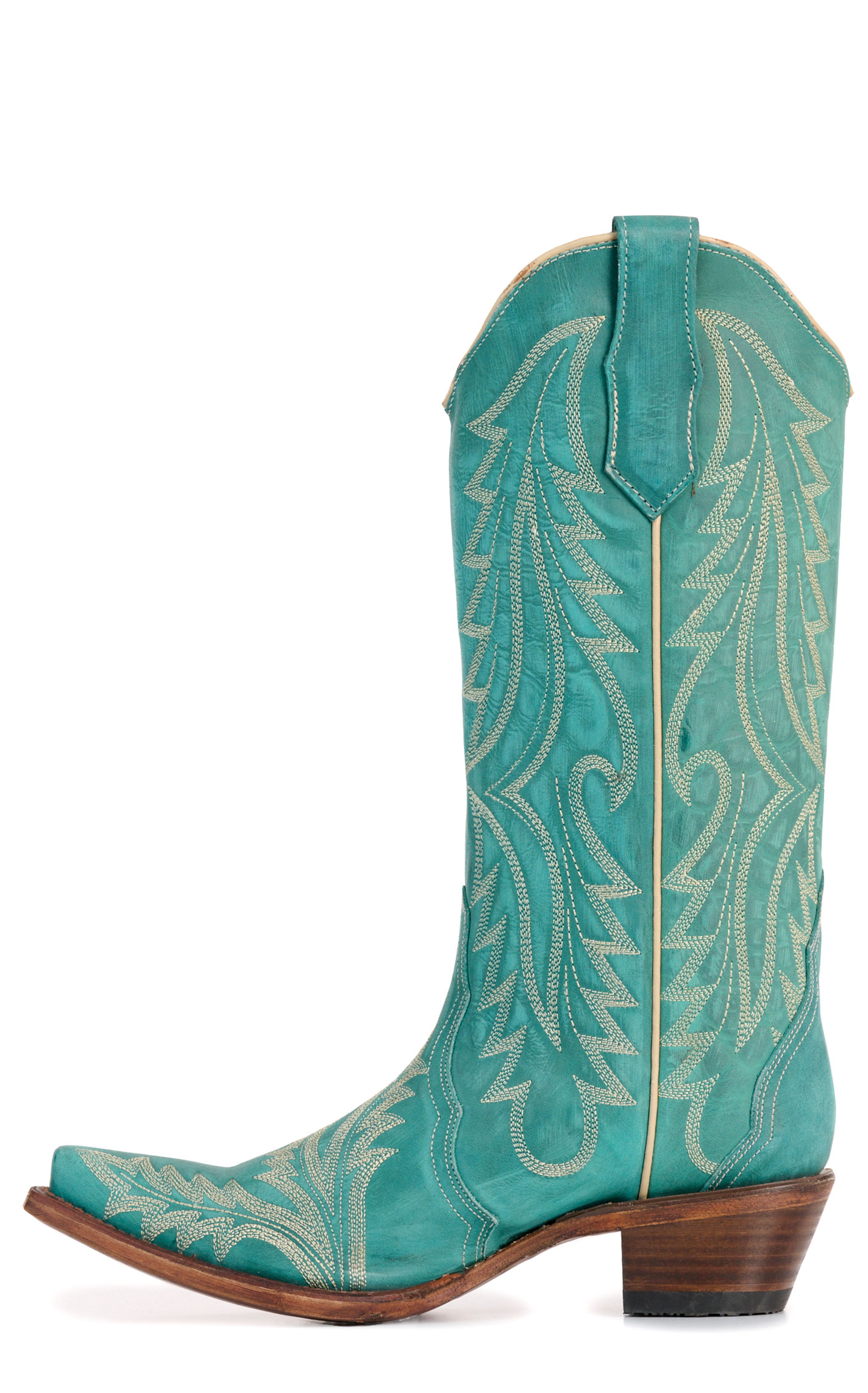 Circle G by Corral Women's Turquoise Heavy Stitched Snip Toe Cowboy Boots - Image 1