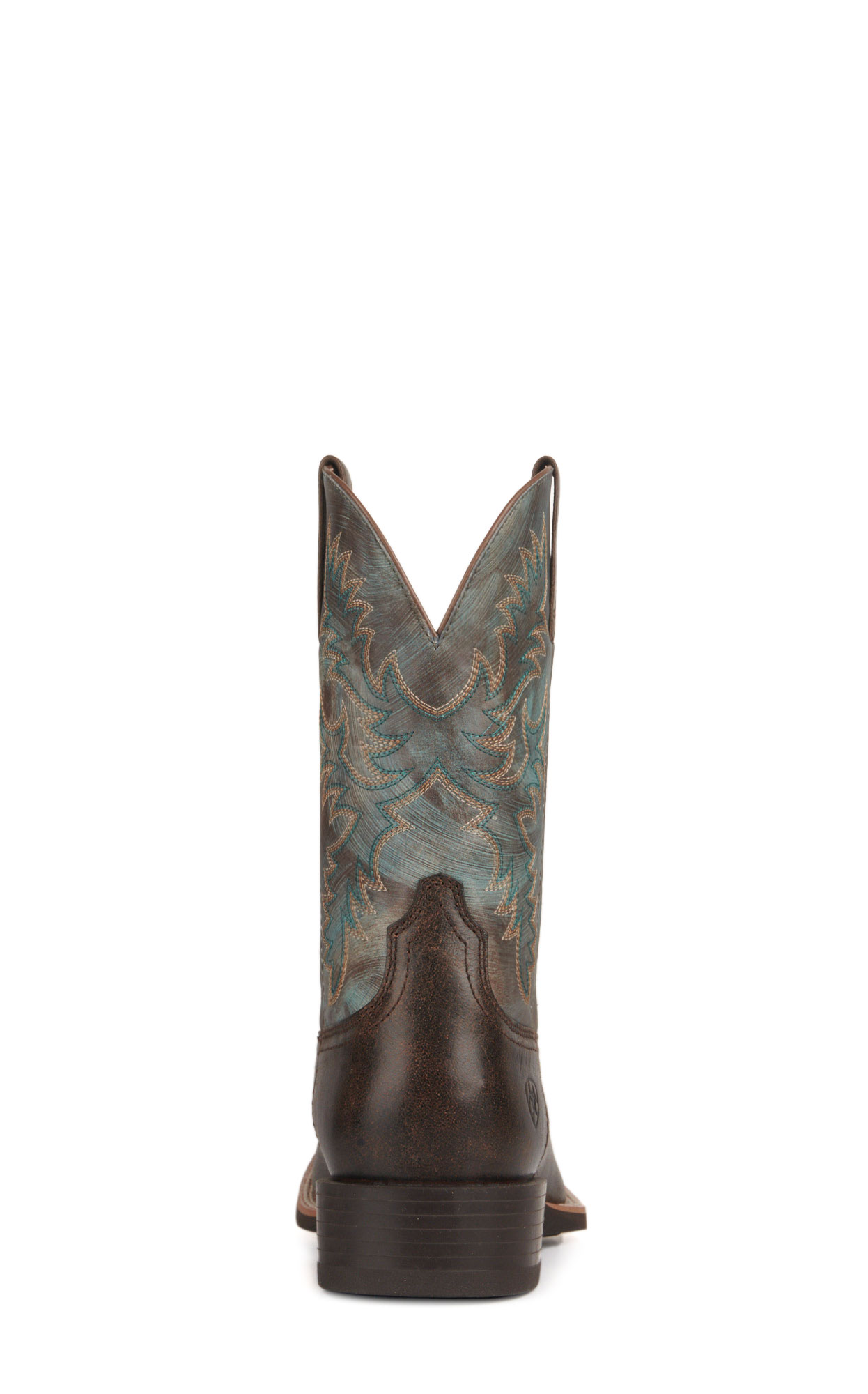 Ariat Men's Sport Latigo Chocolate Brown and Stone Blue Wide Square Toe Cowboy Boots - Image 1