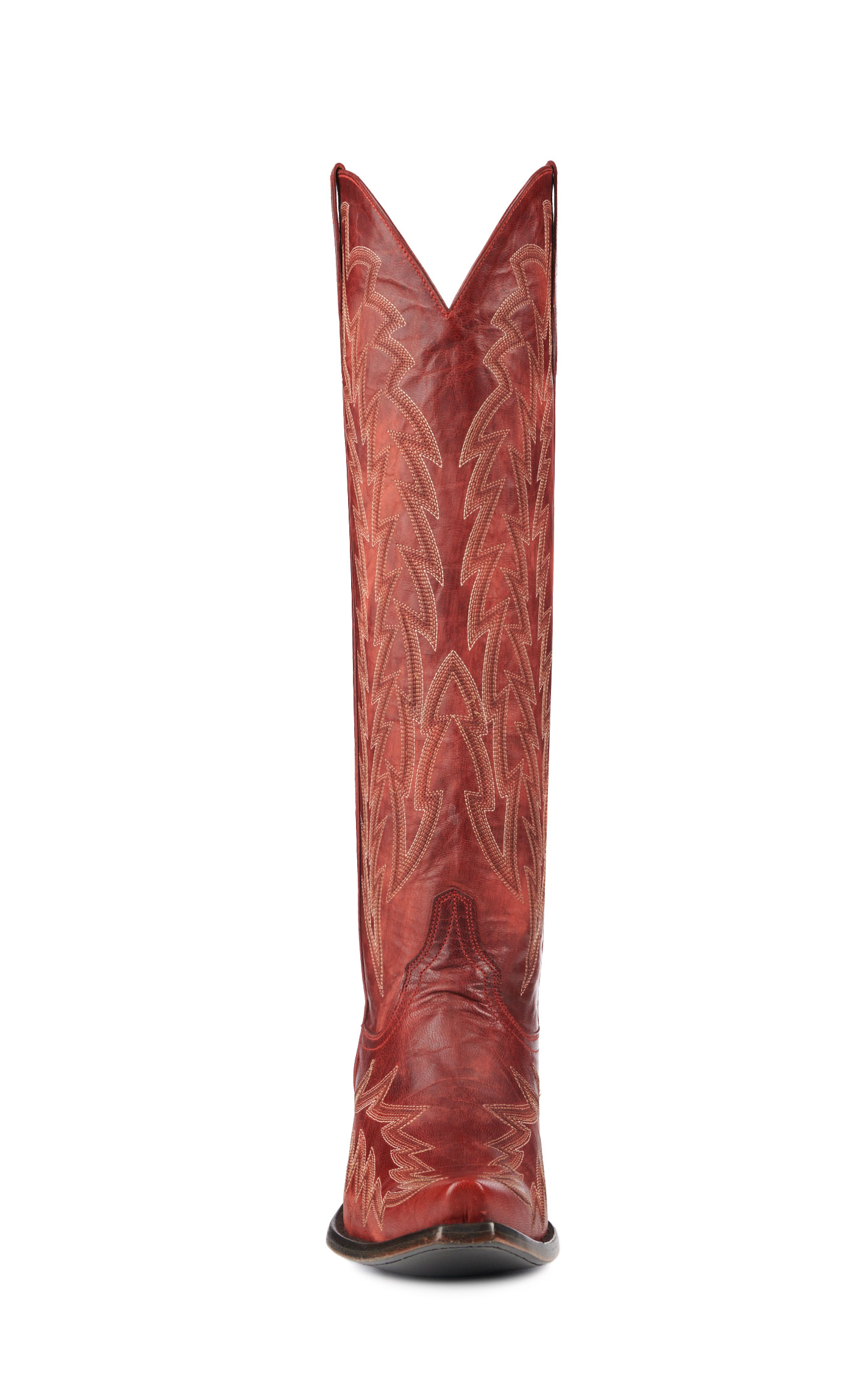 JRC & Sons Women’s Nancy Dark Red Snip Toe Tall Cowboy Boots - Image 1