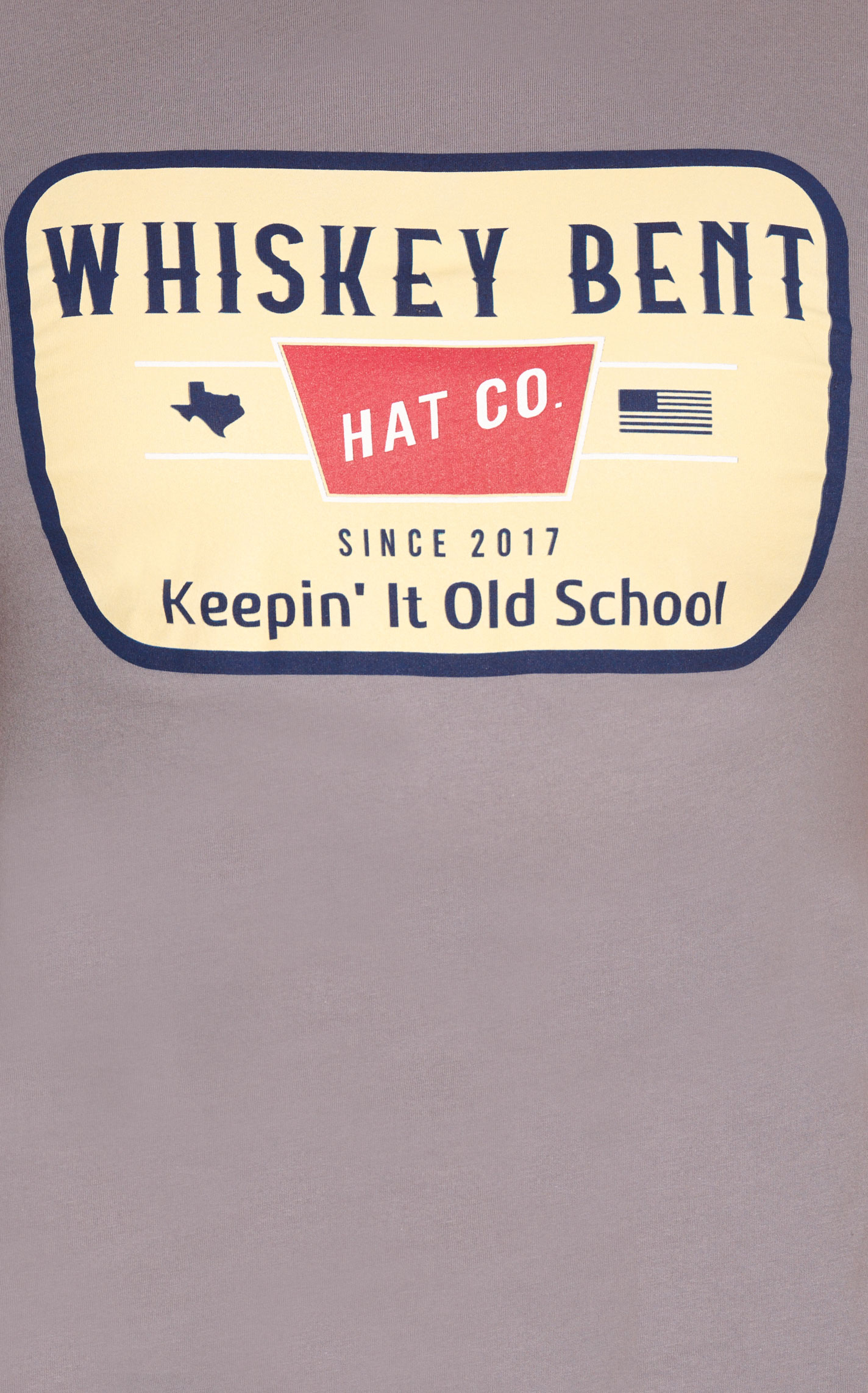 Whiskey Bent Hat Co. Men's Keepin' It Old School Light Gray T-shirt - Image 1