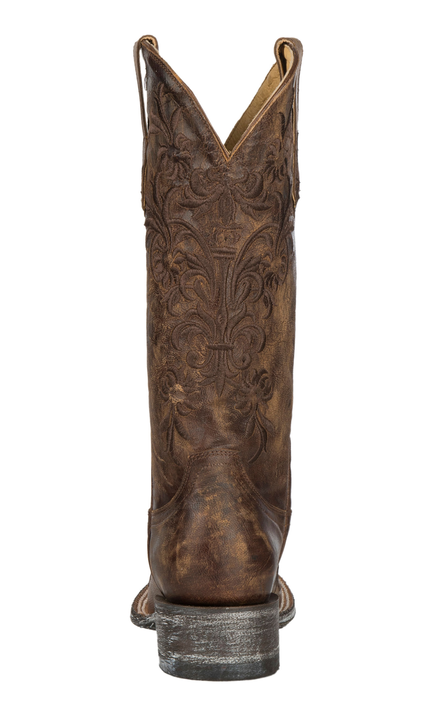 Cavender’s Women’s Vintage Brown with Brown Embroidery Square Toe Cowboy Boots - Image 1