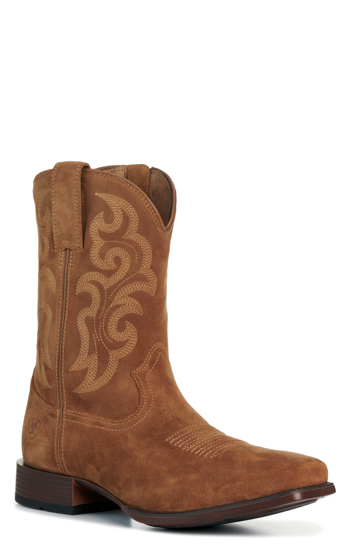 Ariat Men's Chestnut Suede Bantamweight Bodie Square Toe Cowboy Boots - Image 1