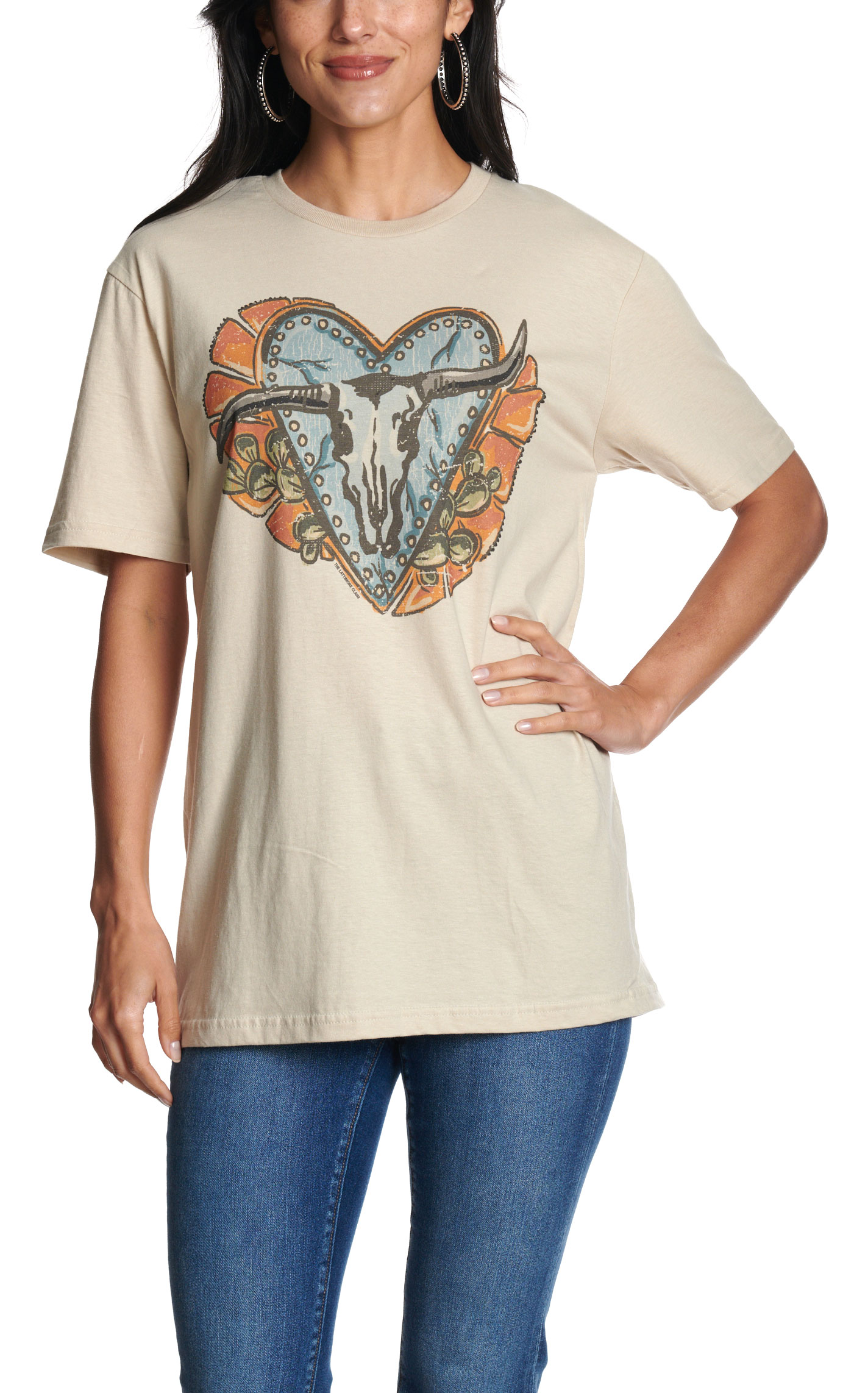 Lattimore Women's Creamy Latte Crooked Horn Graphic T-Shirt - Image 3