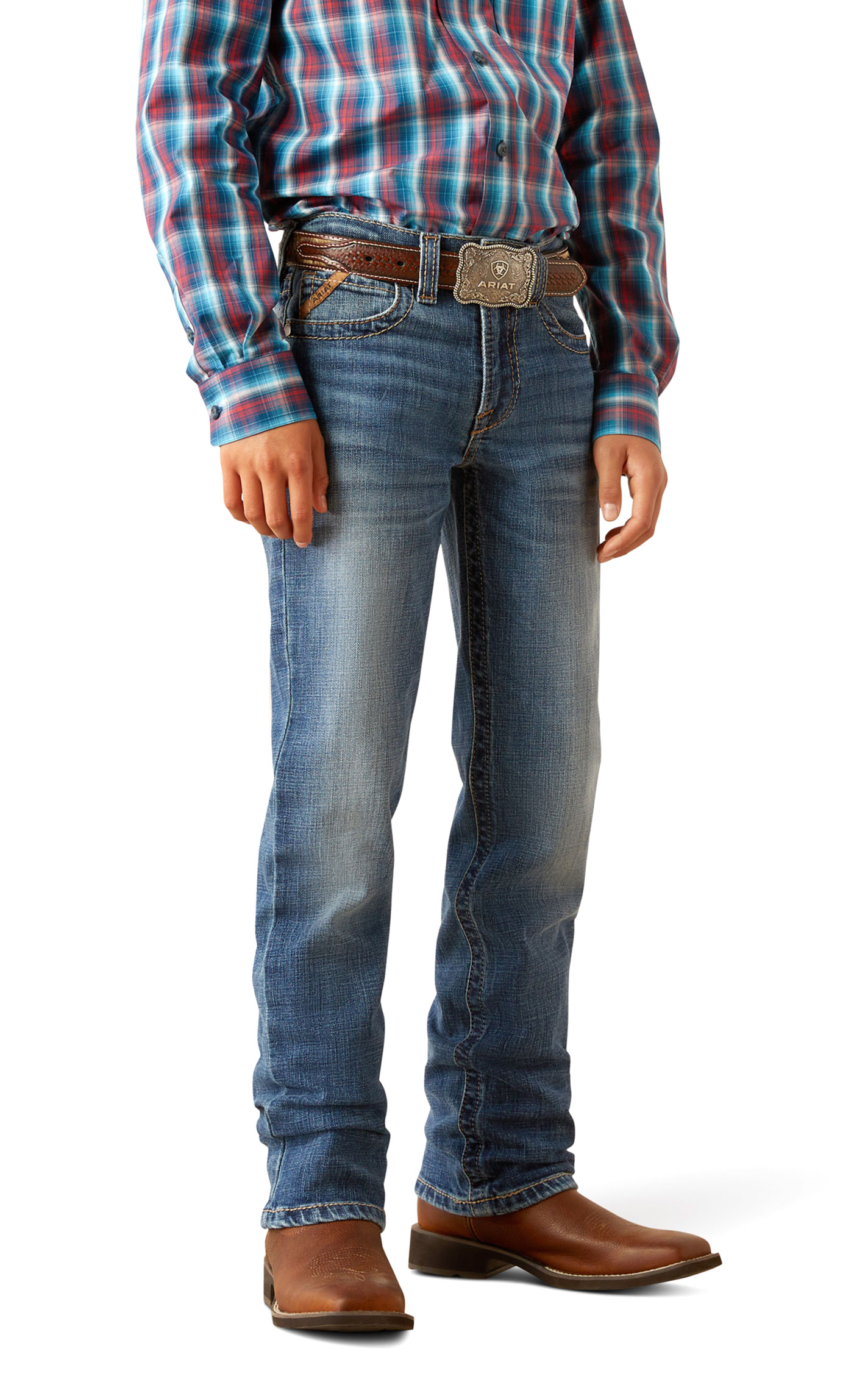 Ariat Boys' B5 Bennet Cory Medium Wash Slim Straight Jeans - Image 1
