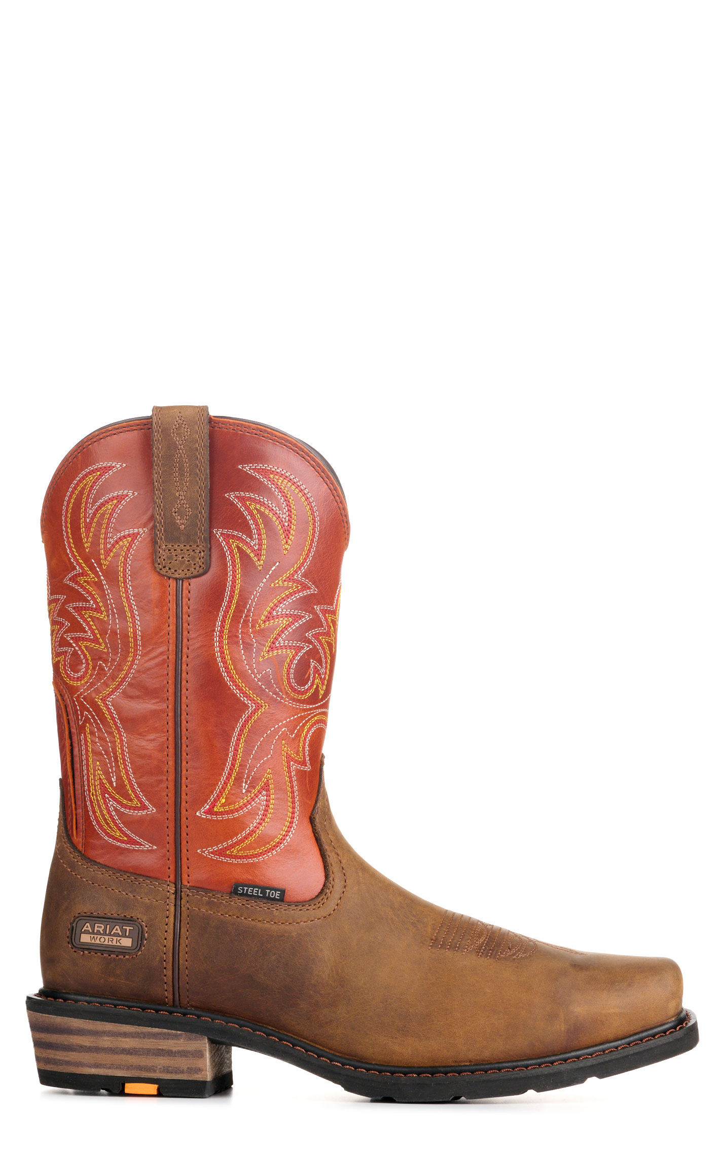 Ariat Men's Ironside Dark Earth & Brick Wide Square Steel Toe Work Boots - Image 1