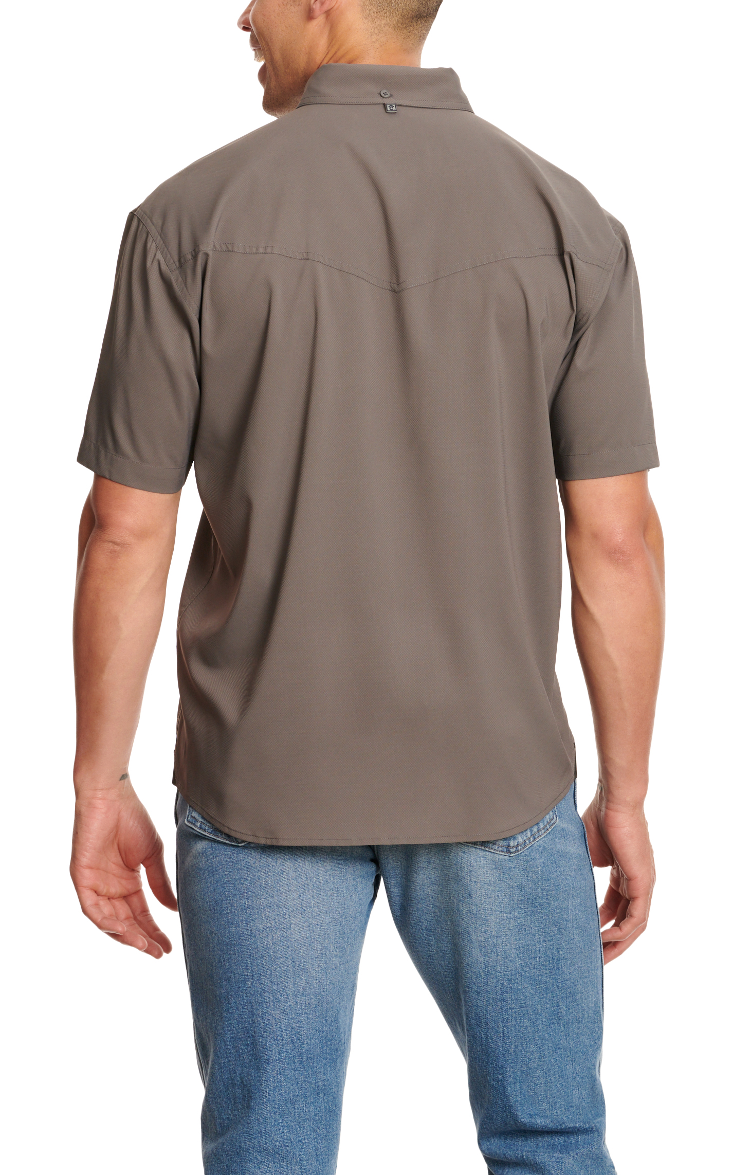 Rafter C Outdoors Men's Angler Cement Short Sleeve Fishing Shirt - Image 1