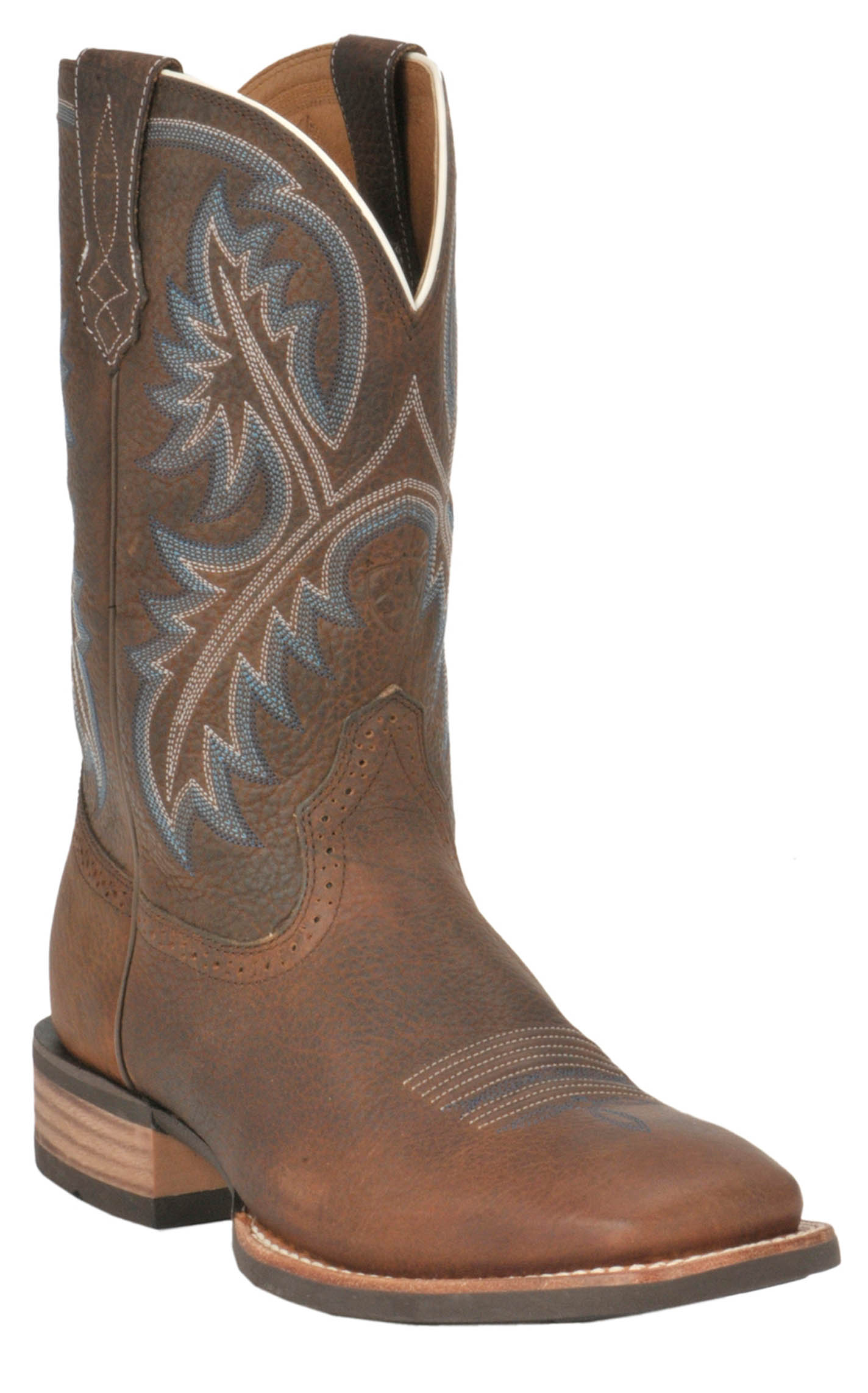 Ariat Men's Quickdraw Oiled Brown Rowdy Wide Square Toe Cowboy Boots - Image 1