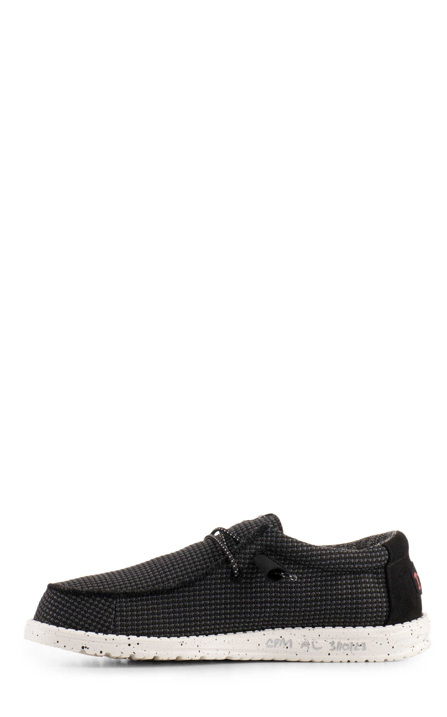 Hey Dude Men's Wally Sport Black Mesh Lace Up Casual Shoes - Image 1