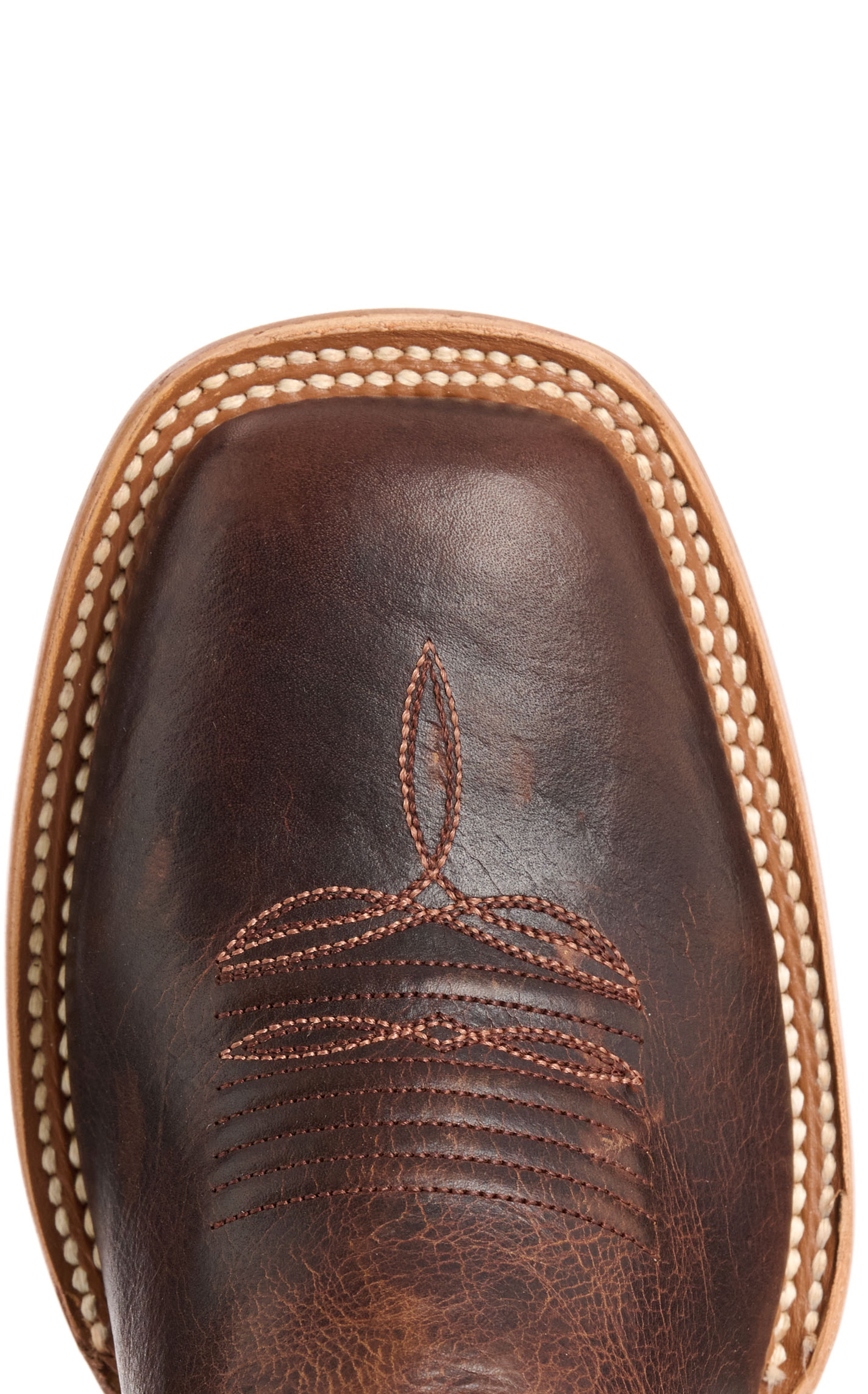 Cavender's Women's Cognac & Gold Sparkle Inlay Wide Square Toe Cowboy Boots - Image 1