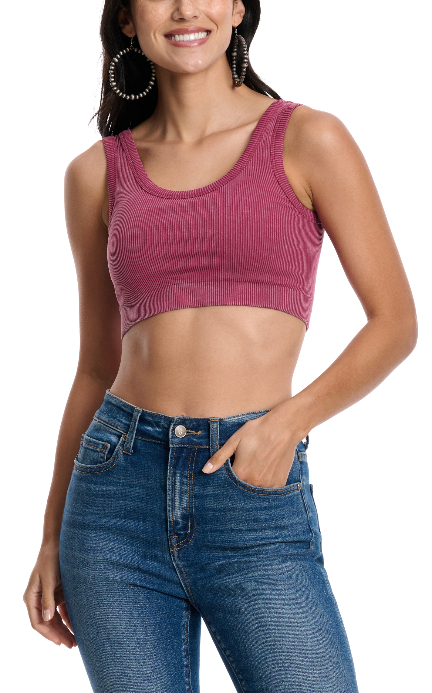 HYFVE Women's Sugar Plum Ribbed Stretch Tank Bralette - Image 1