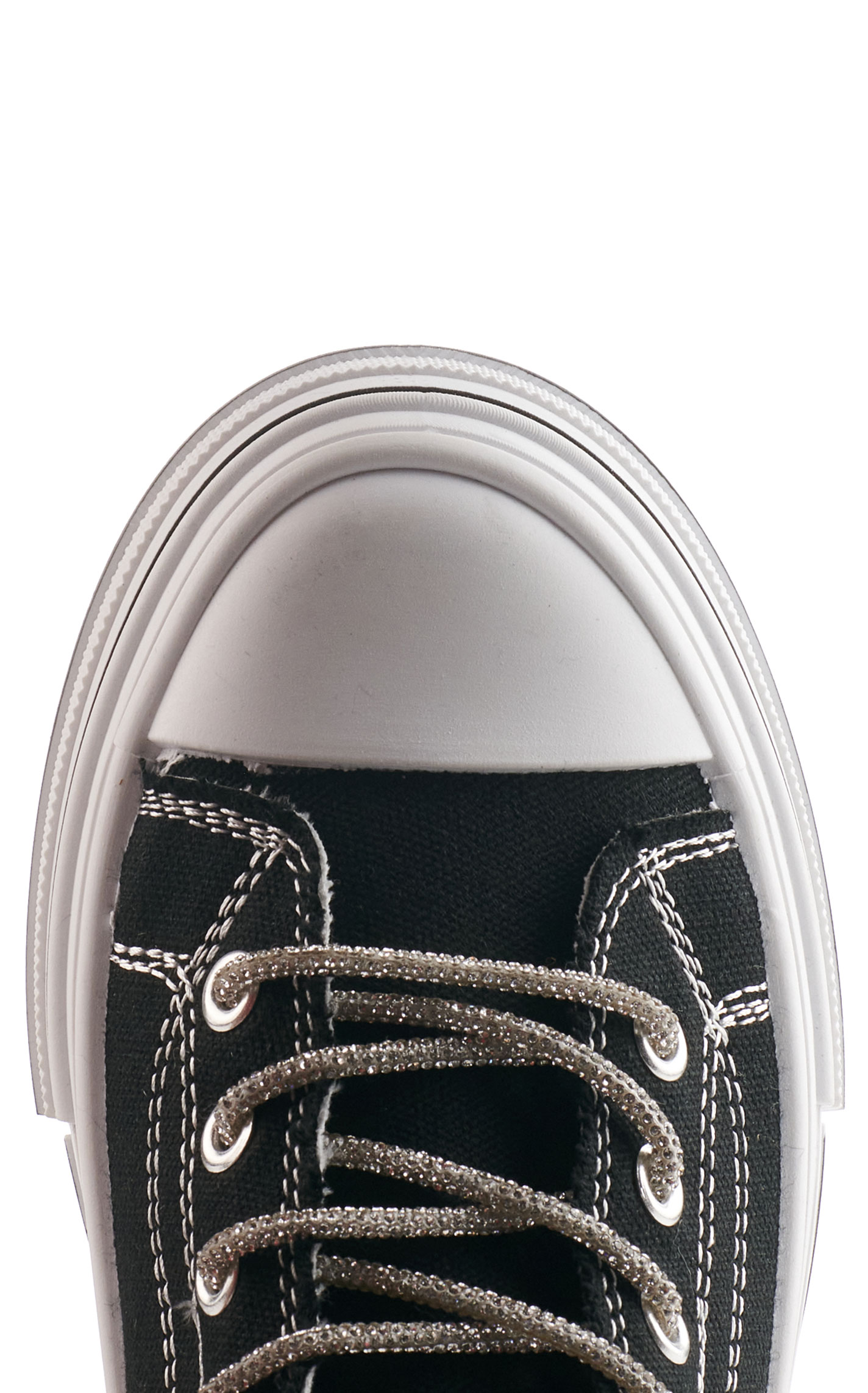 Very G Women's Aman Black with Silver Bling Laces Platform Sneakers - Image 1