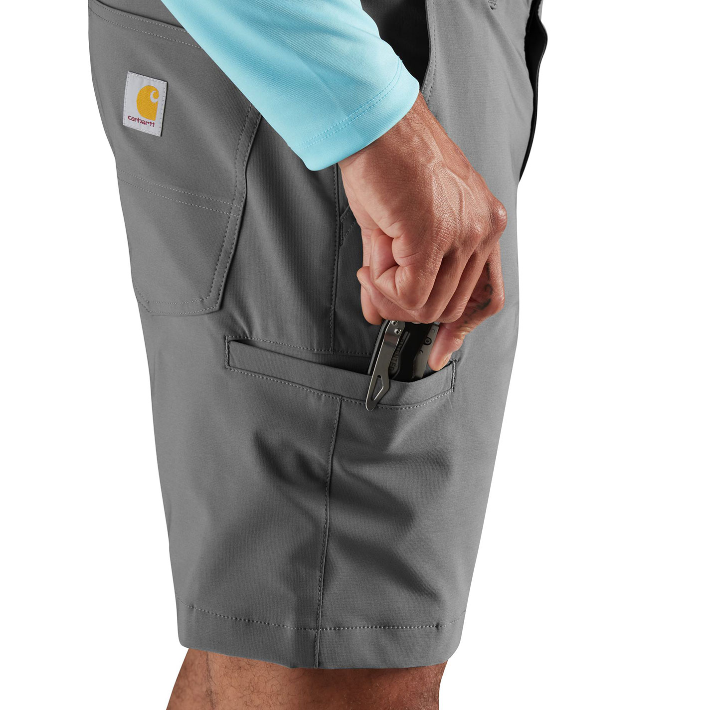 Carhartt Men's Force Sun Defender Steel Relaxed Fit Shorts - Image 1