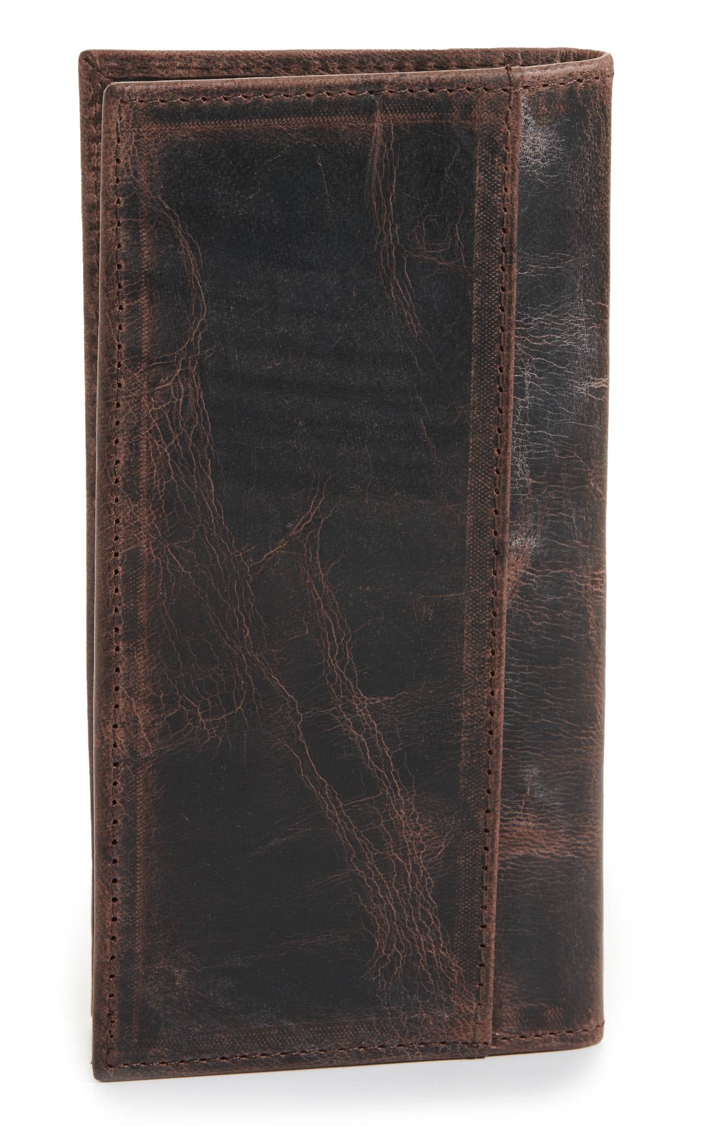 JRC & Sons Men's Chocolate Brown Mad Dog Goat Leather Rodeo Wallet - Image 1