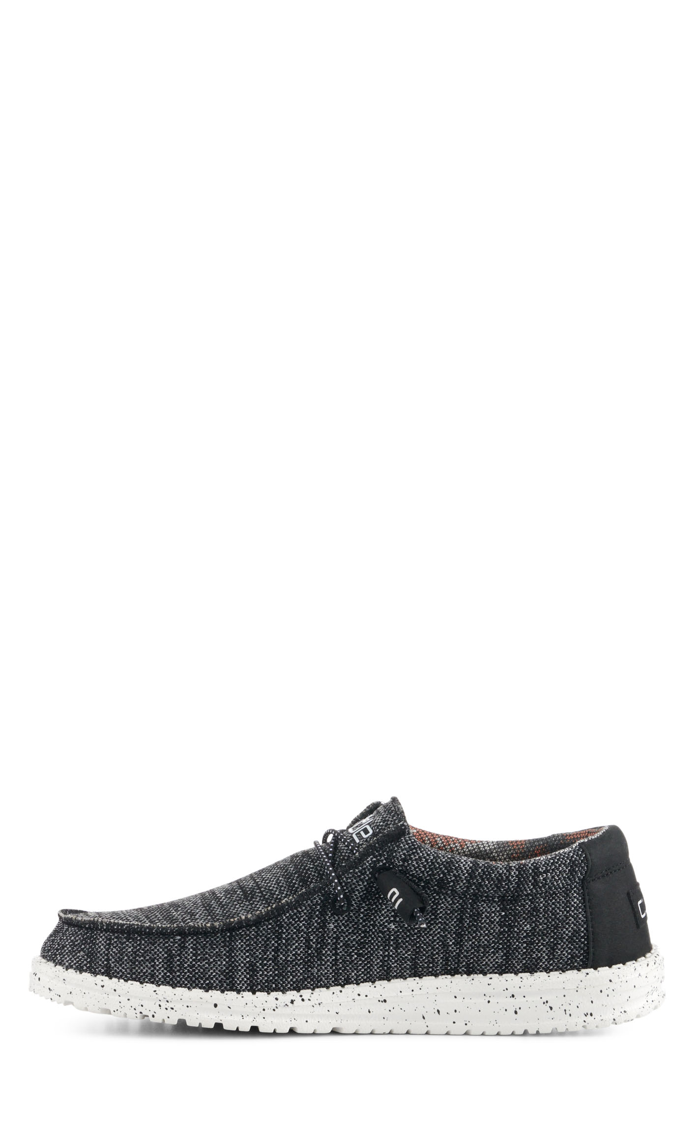 Hey Dude Men's Wally Sox Stitch Black & White Round Toe Lace Up Casual Shoes - Image 1