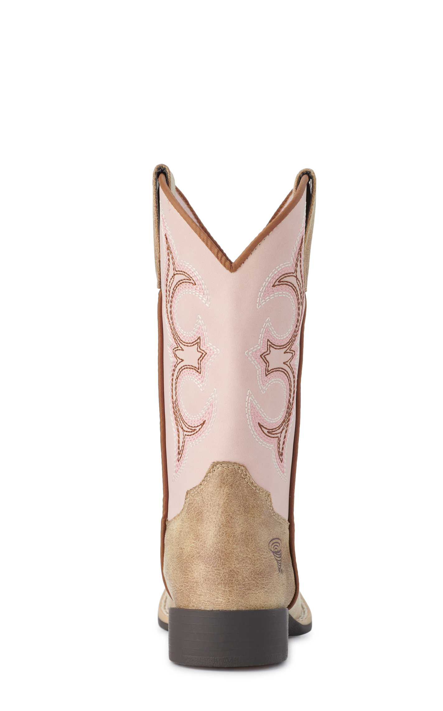 Twister Girls Posy Light Pink and Tan Wide Square Toe Cowboy Boots - Image 1