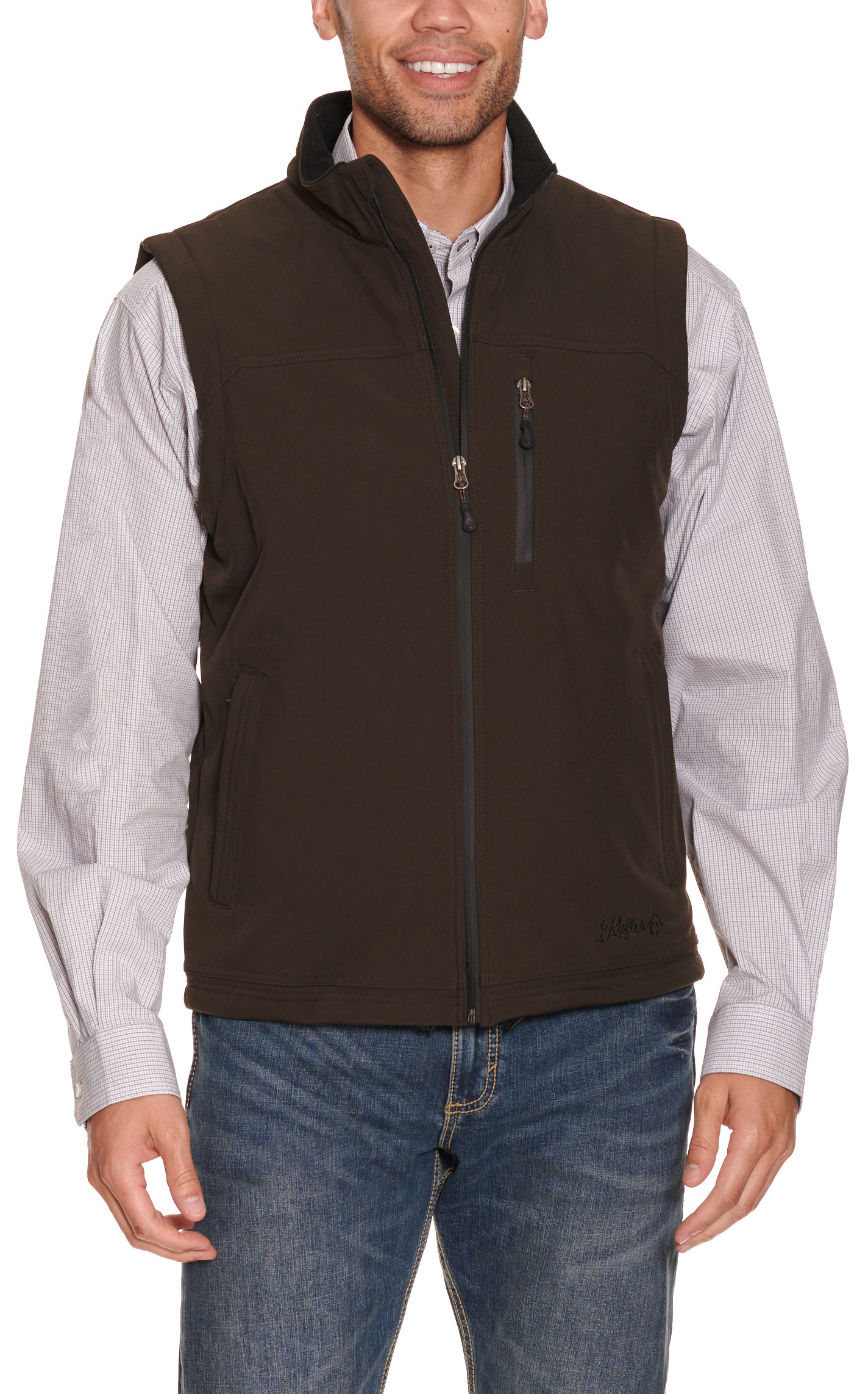 Rafter C Men's Dark Brown Bonded Vest - Image 1
