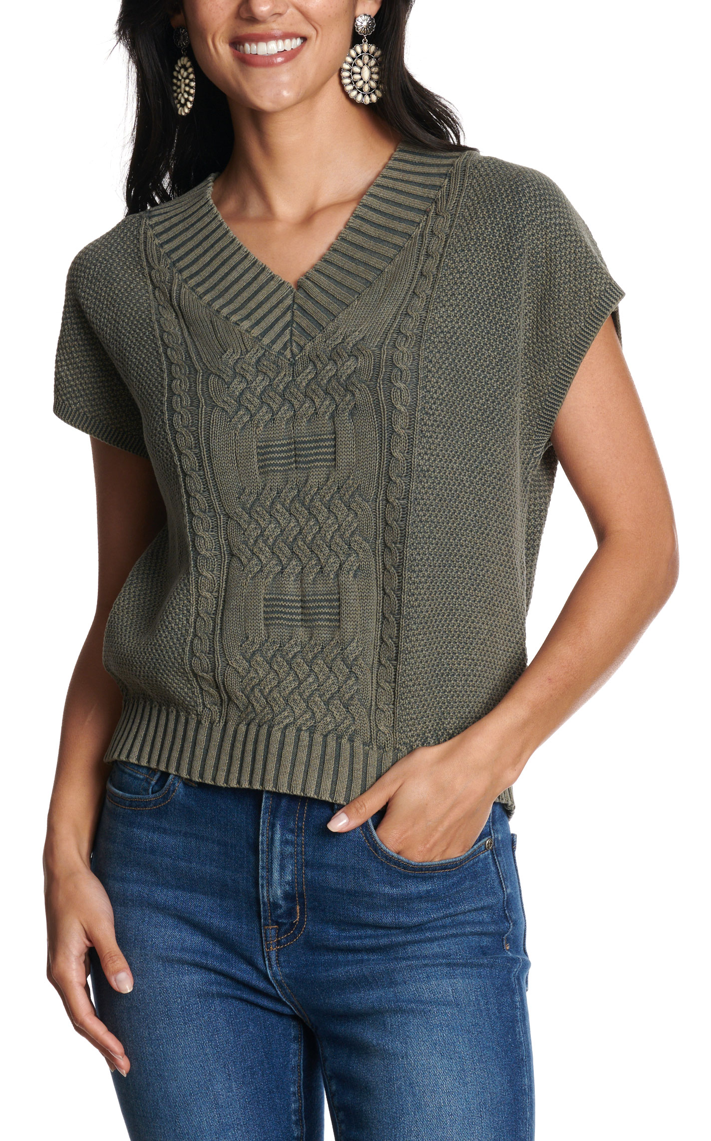 Merigold Kiss Women's Gray Sweater Vest - Image 1