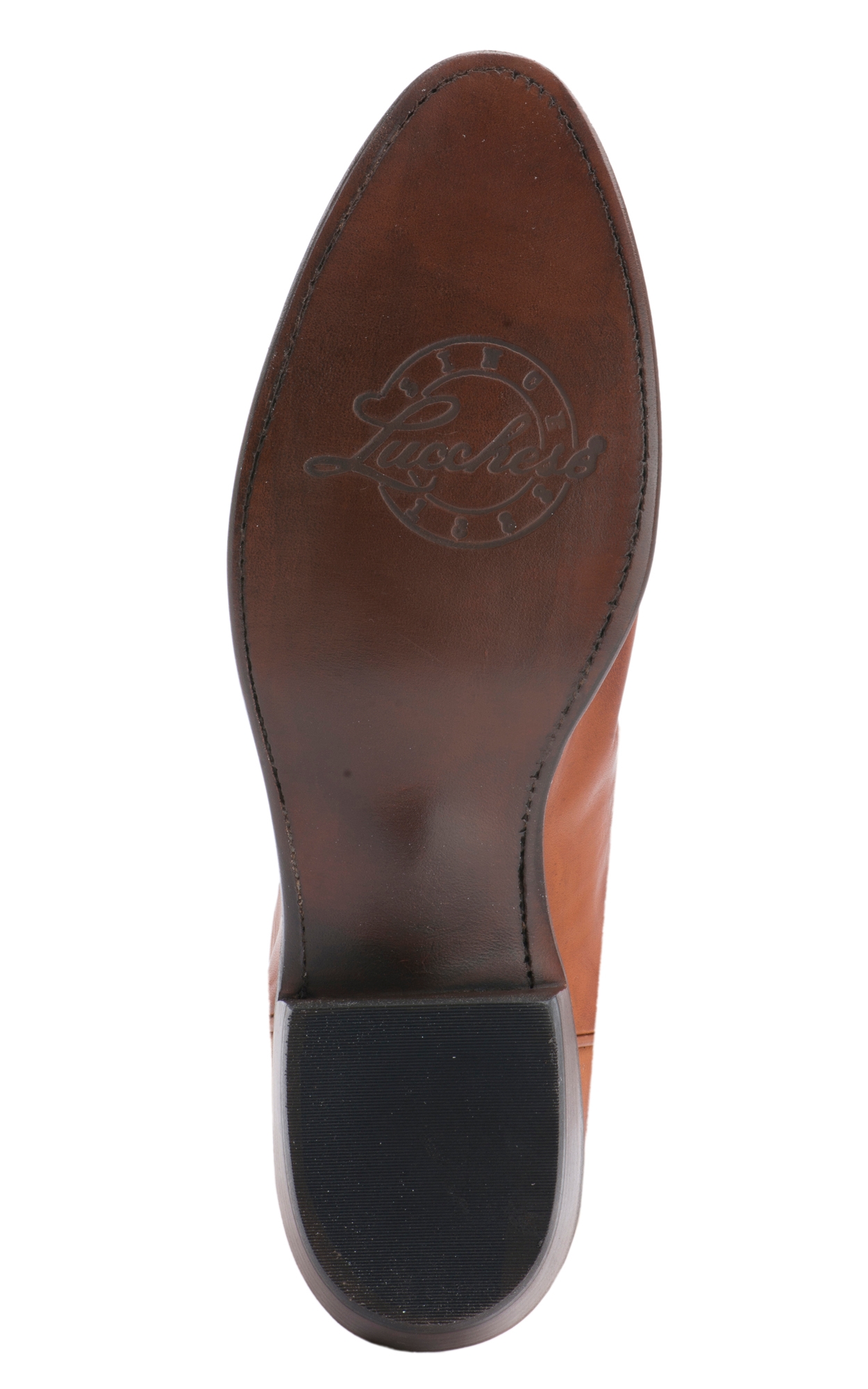 Lucchese 1883 Men's Cognac Burnished R-Toe Ranch Hand Western Boots - Image 1