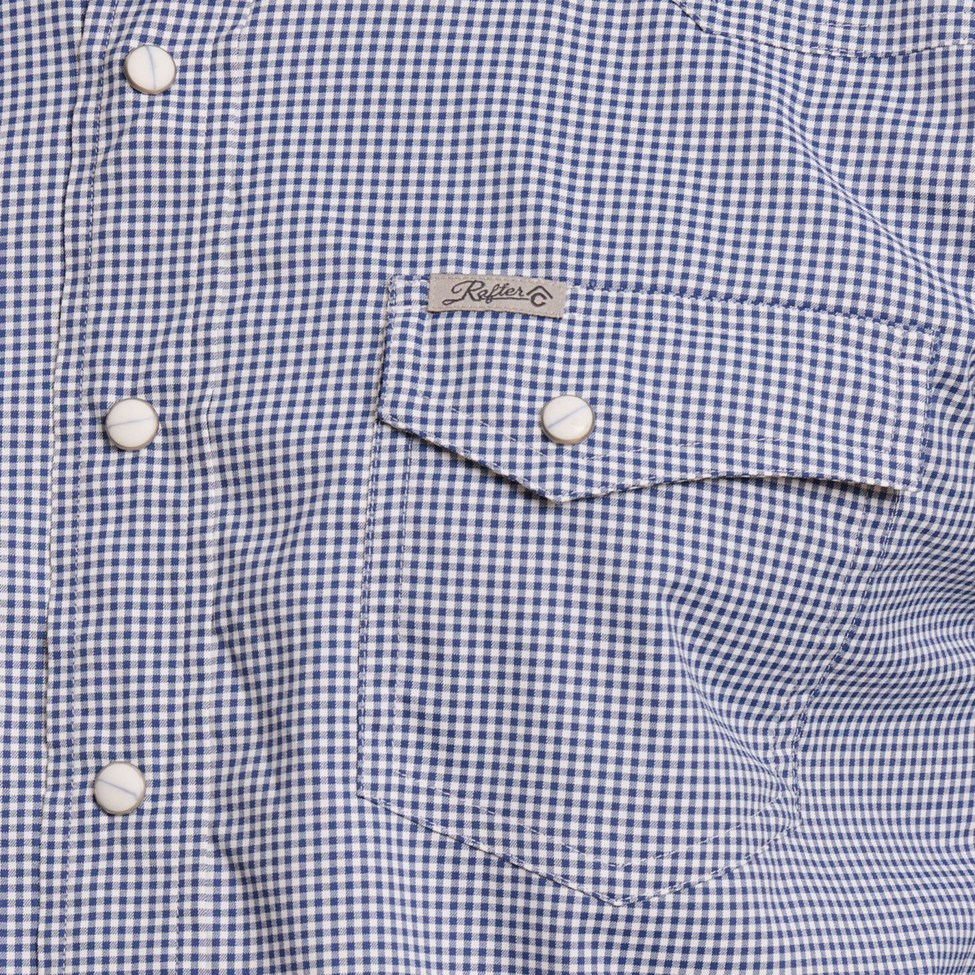Rafter C Outdoors Men's Navy Gingham Lefty Fishing Shirt - Image 1