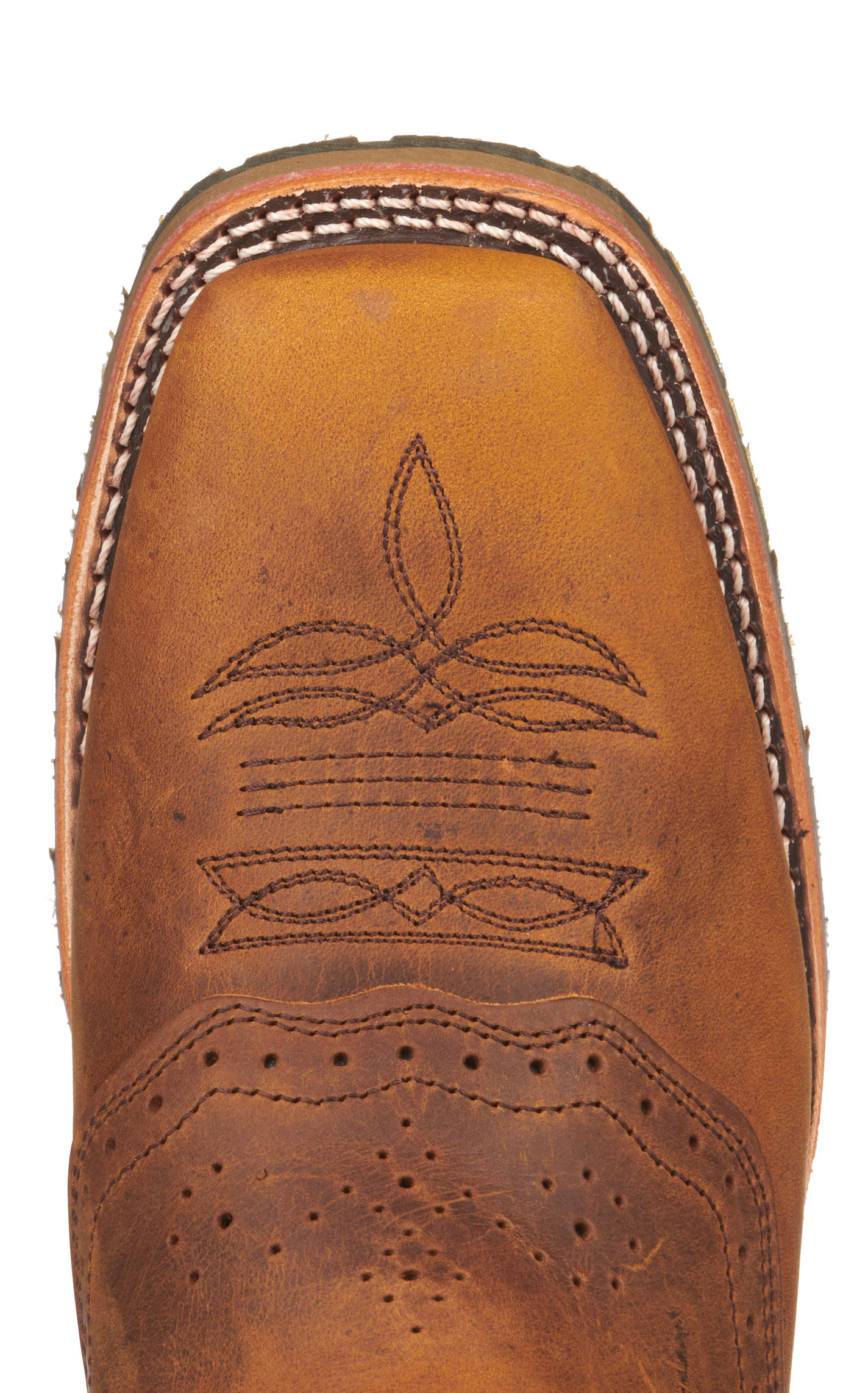 Double H Men's ICE Collection Old Town Folklore Brown Wide Square Toe Cowboy Boots - Image 1