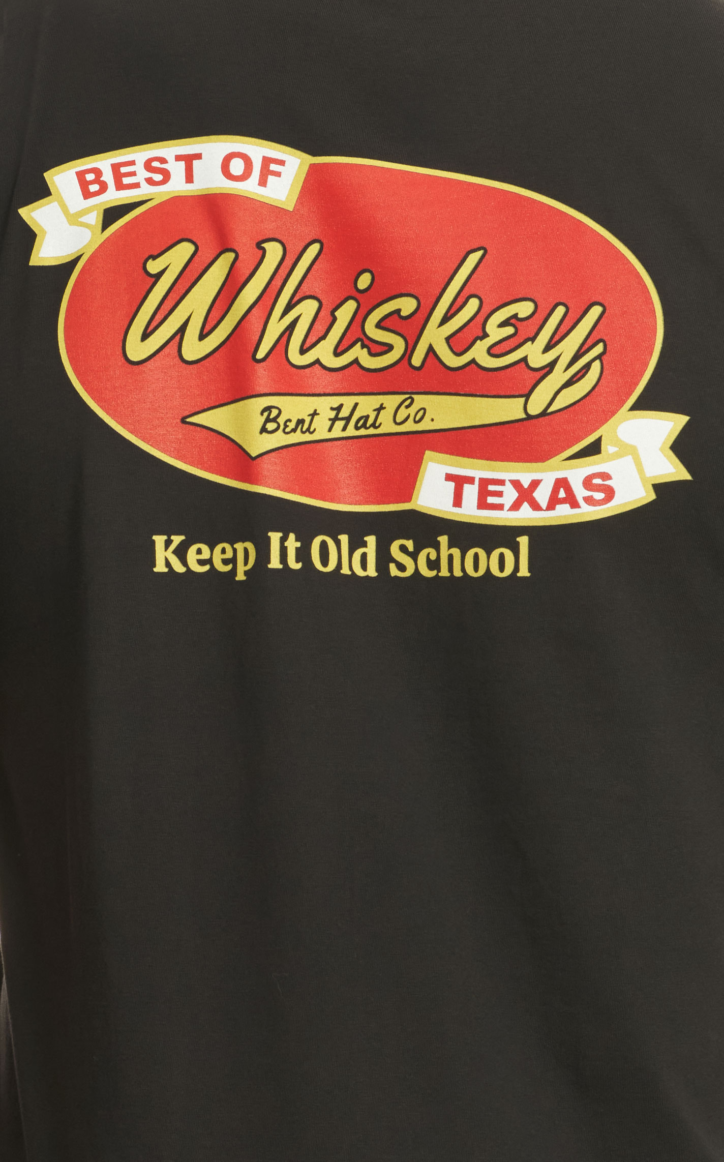 Whiskey Bent Hat Co. Men's Black Keep It Old School Logo Graphic Short Sleeve T-Shirt - Image 1