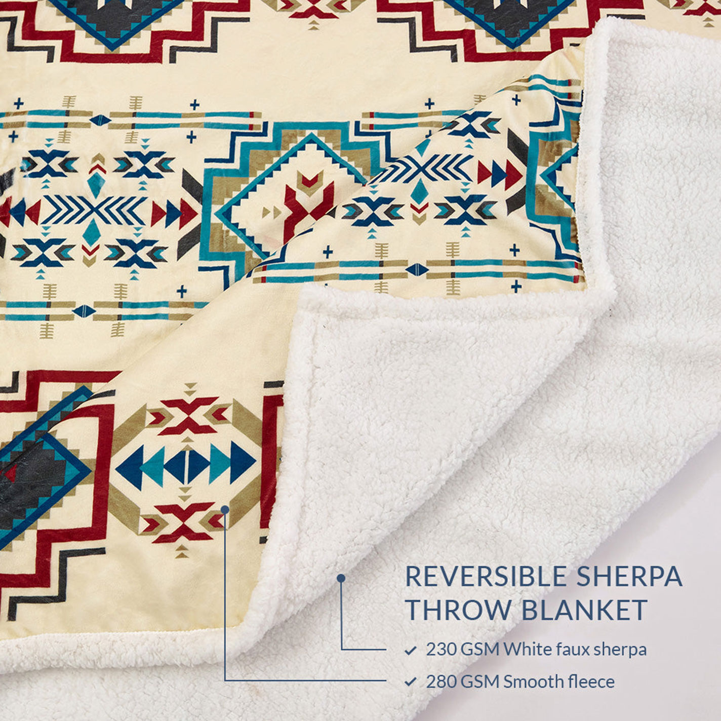 Indigo Hill Spirit Valley Aztec Campfire Sherpa Throw  - Image 5