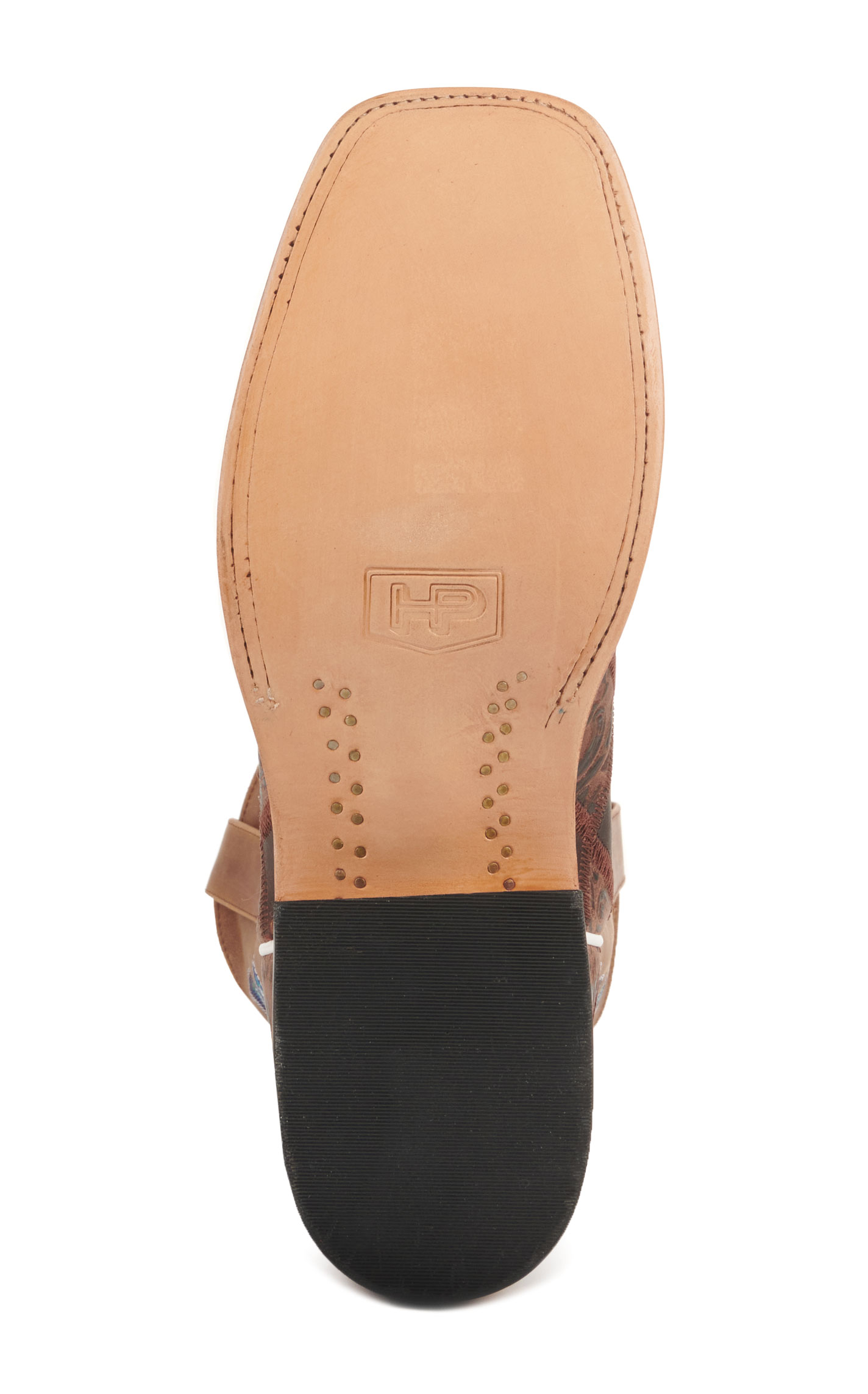 Anderson Bean Men's Horse Power Brown Patchwork and Tan Wide Square Toe Cowboy Boots - Image 1
