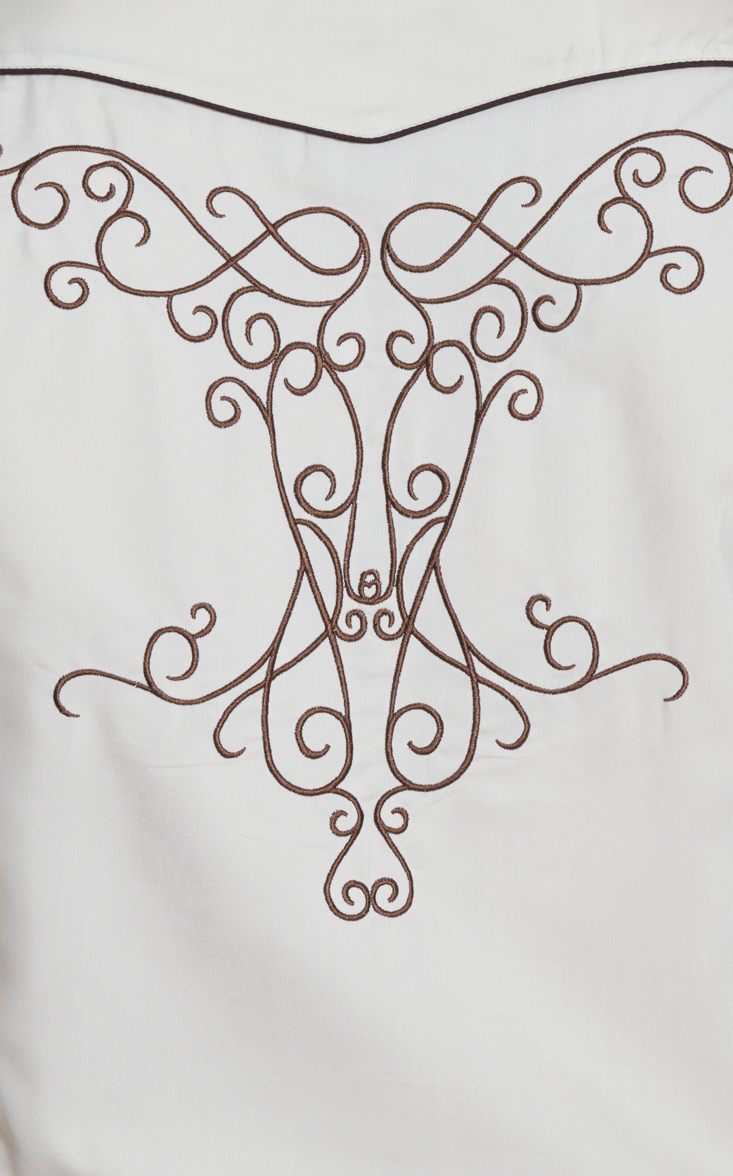 Ranger's Legend Men's Latte & Coffee Embroidered Western Shirt - Image 1