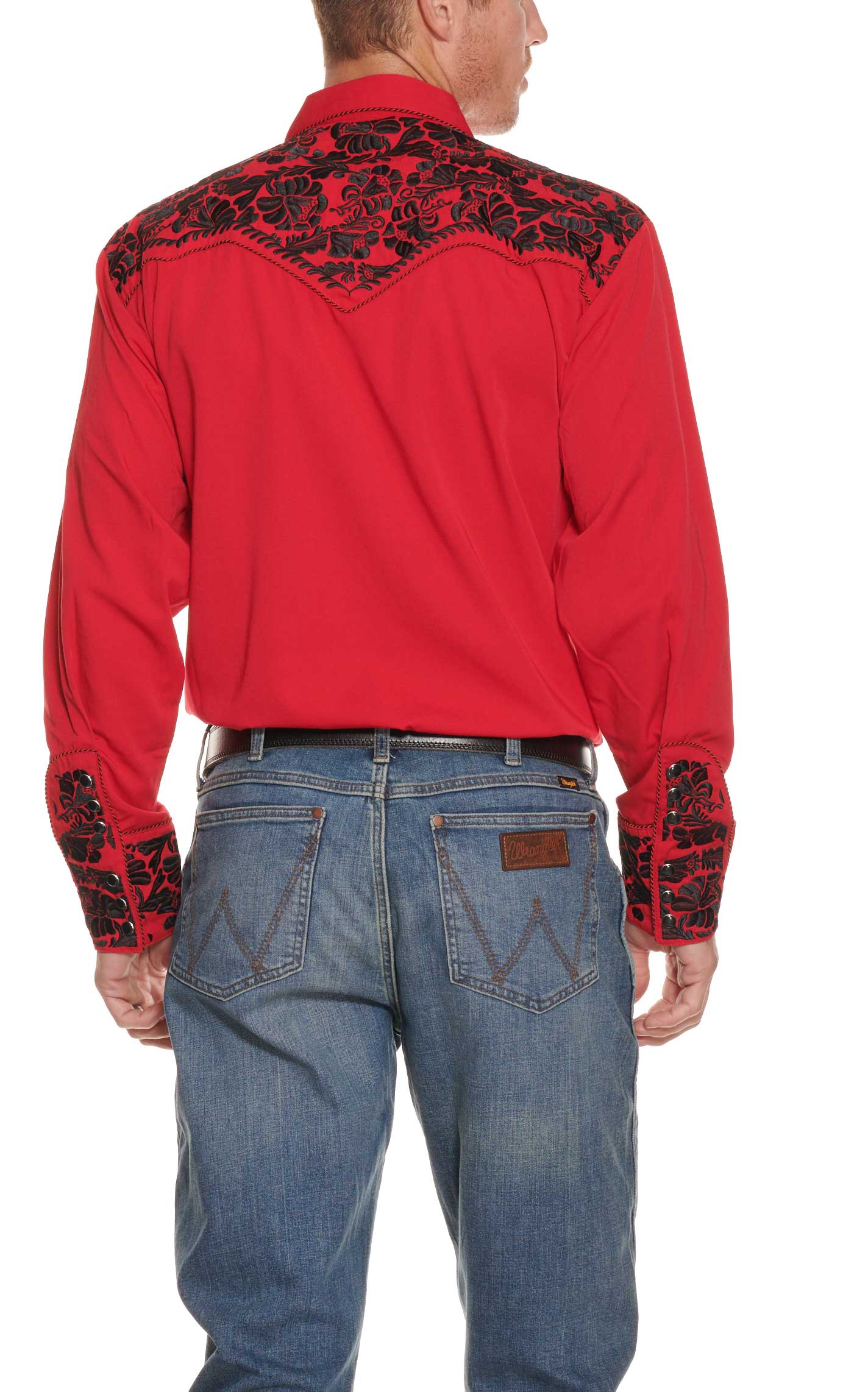 Scully Men's Red Legends Gunfighter Long Sleeve Western Shirt - Image 1