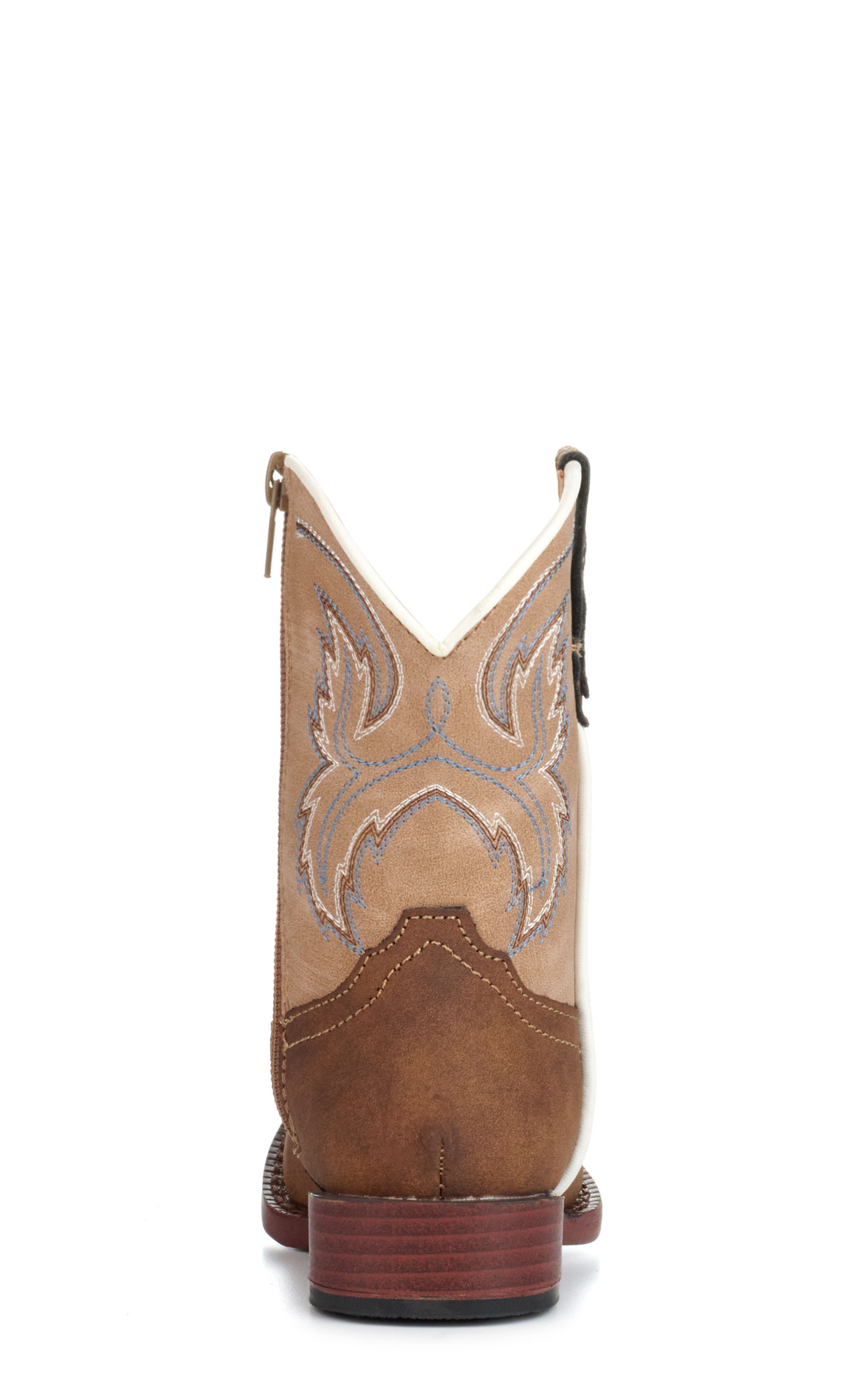 Roper Toddler Eastwood Brown and Tan Faux Leather Square Toe Cowboy Boots - Image 1