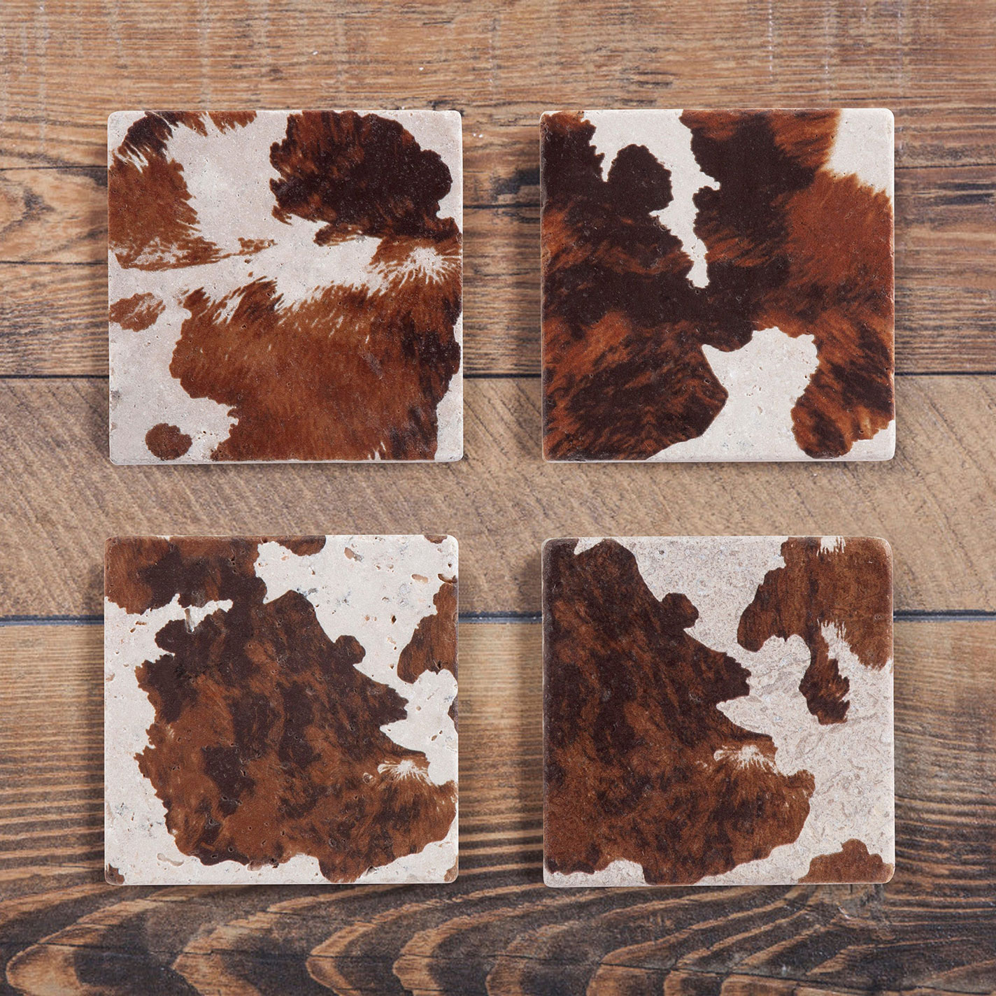 Paseo Road Cowhide 4 Coaster Set - Image 1