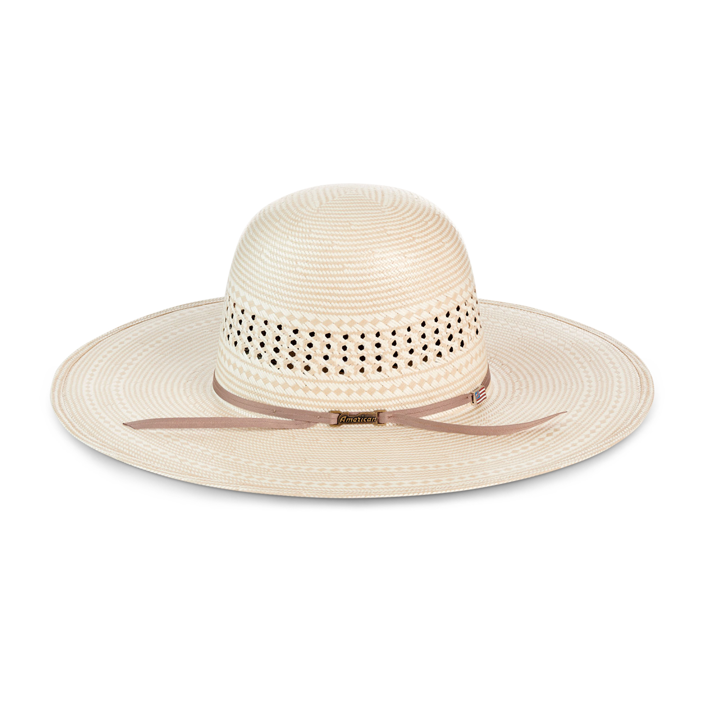 American Hat Two Tone Vent Open Crown Straw Cowboy Hat - Image 1