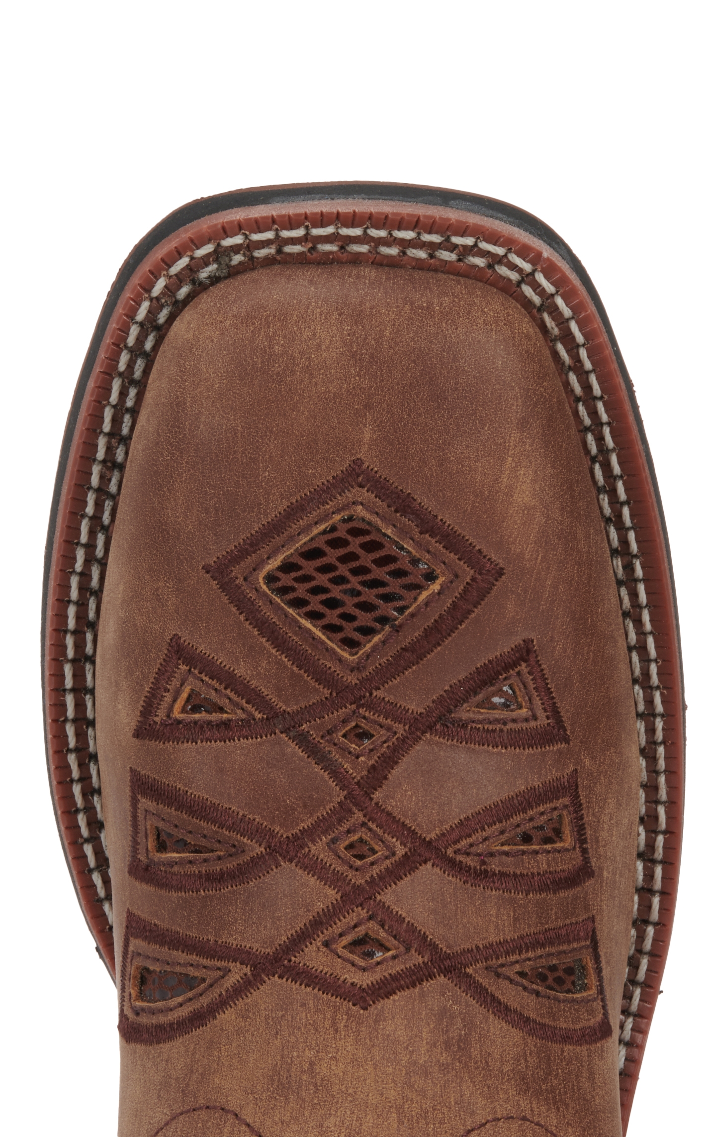 Laredo Women's Kite Days Brown and Bone Wide Square Toe Cowboy Boots - Image 1