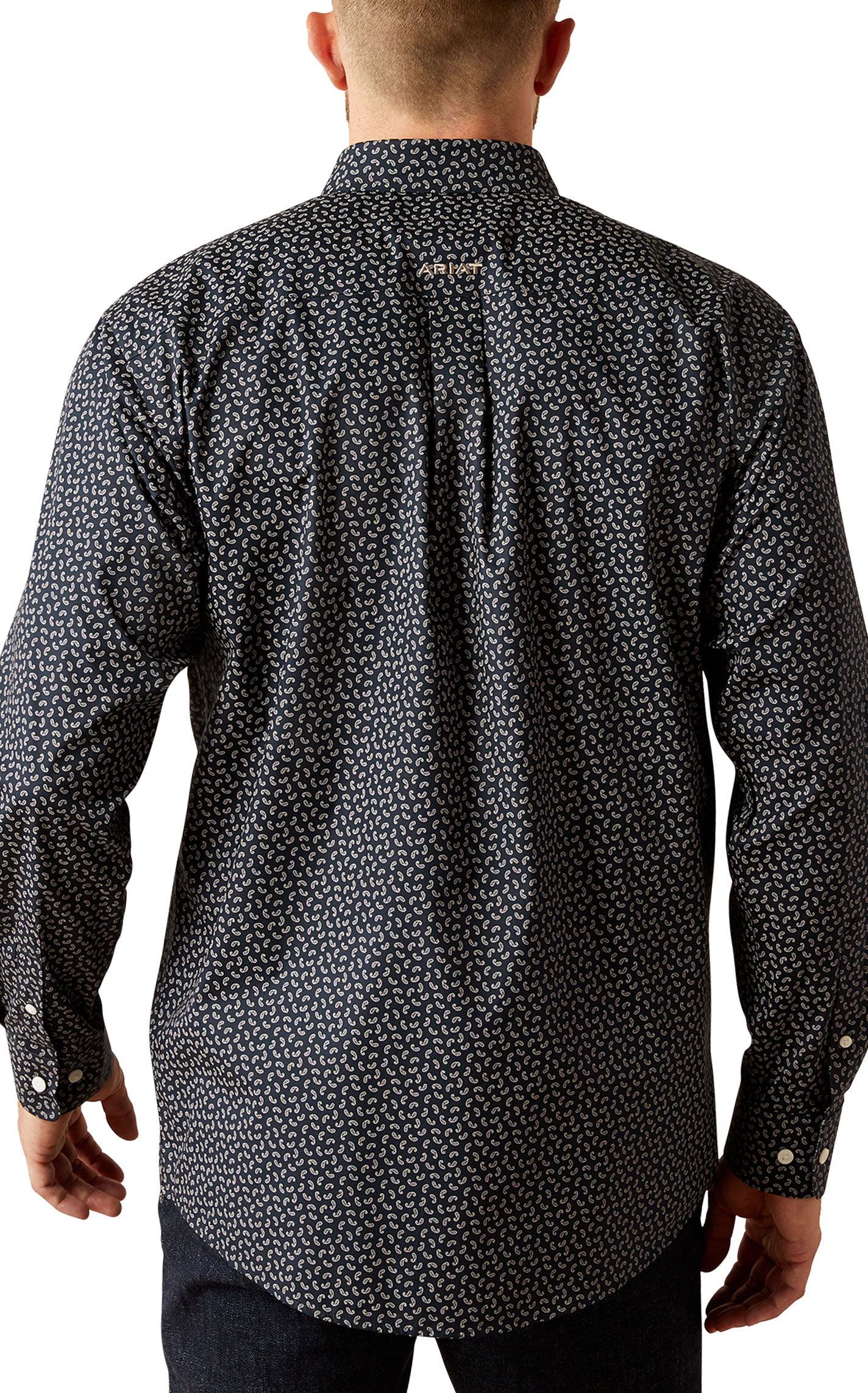 Ariat Men's Ralph Black & White Mini Paisley Western Shirt - Image 3