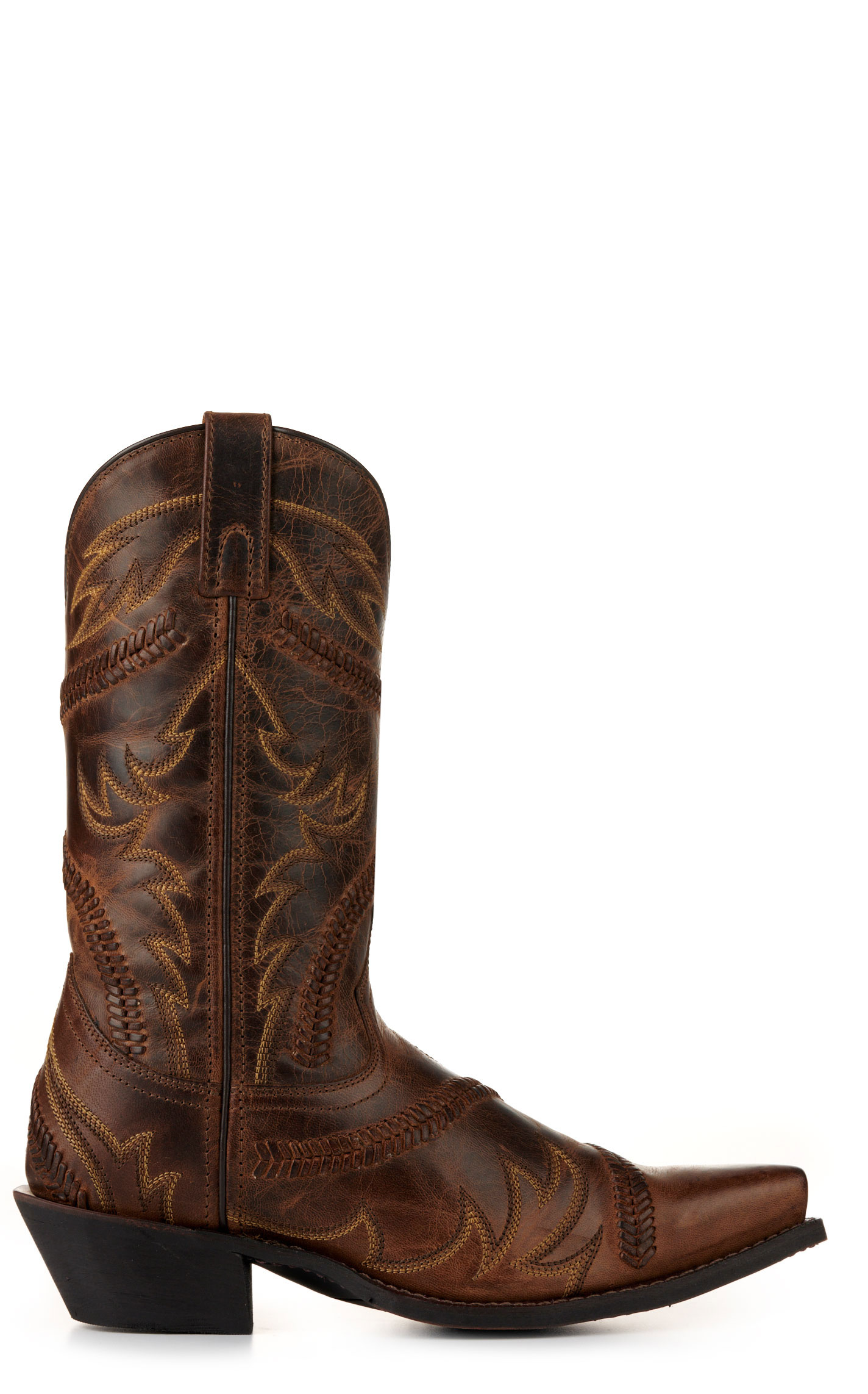 Laredo Men's Jag Walnut with Buckle Snip Toe Cowboy Boots - Image 1
