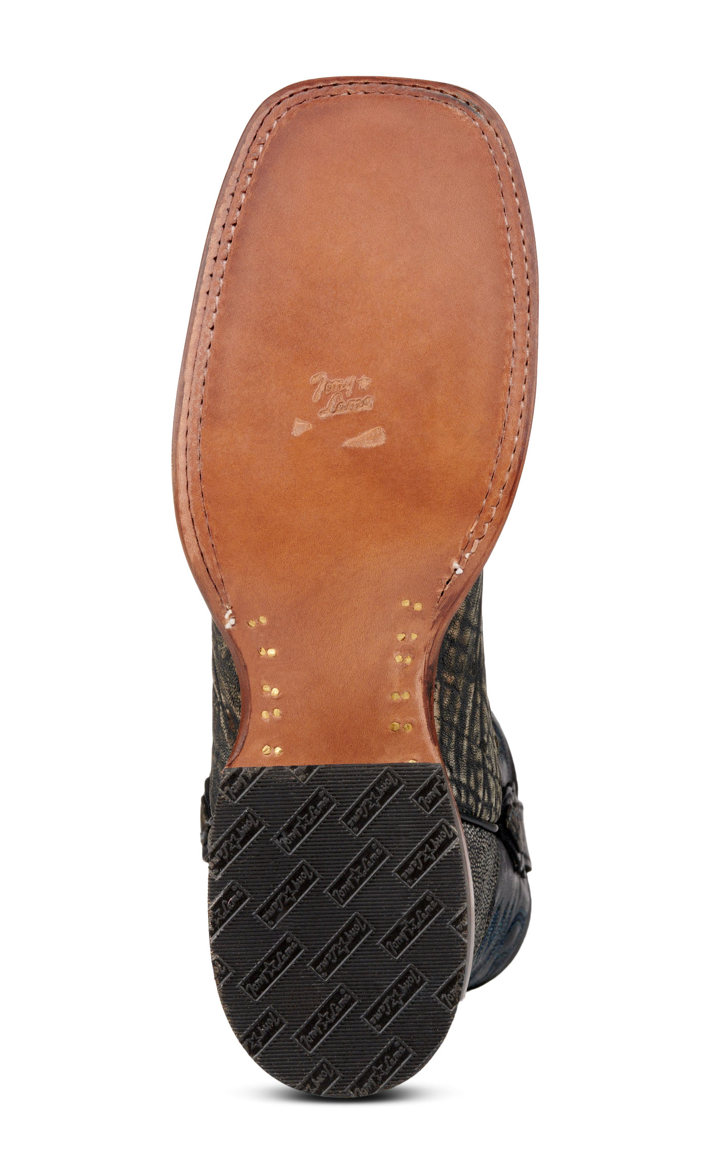 Tony Lama Men's Black and Safari Gray Elephant Wide Square Toe Exotic Cowboy Boots - Cavender's Exclusive - Image 1