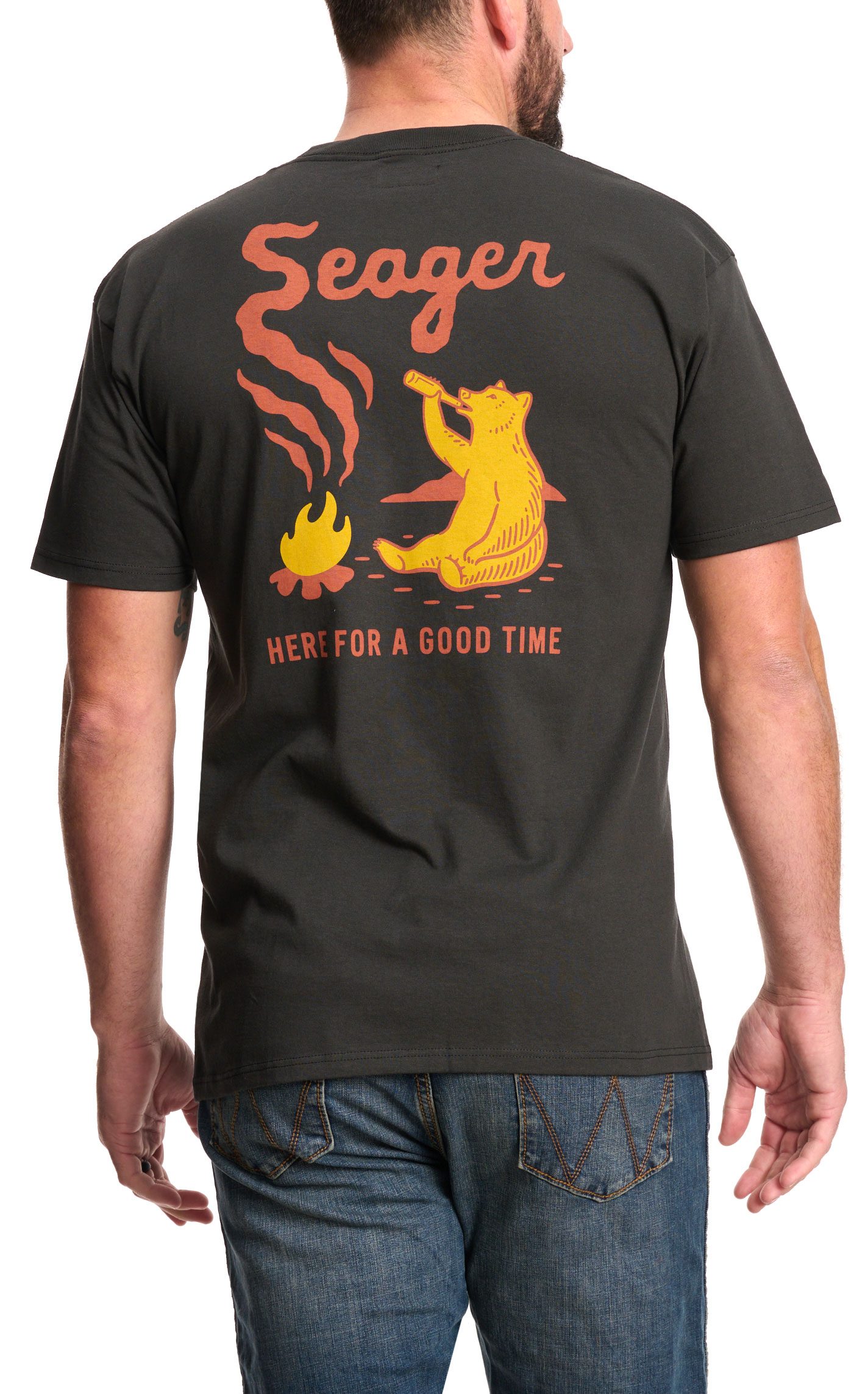 Seager Men's Coal Smokey Graphic T-Shirt - Image 1
