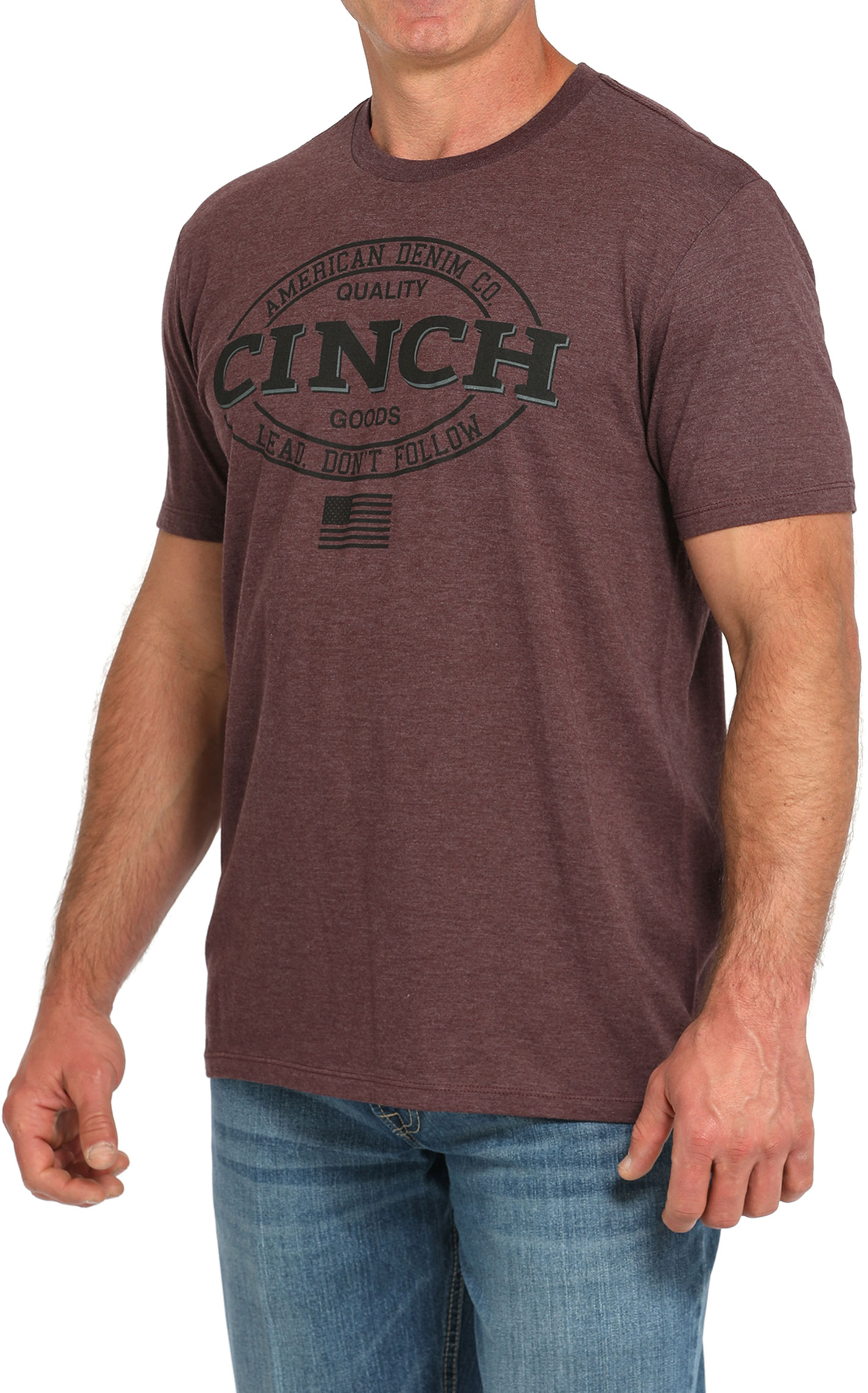 Cinch Men's Burgundy & Black Logo Graphic T-Shirt - Image 1