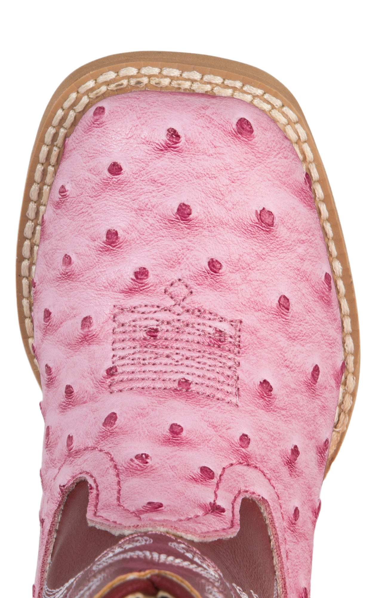 Roper Toddler Pink Ostrich Print with Dark Pink Square Toe Cowboy Boots - Image 1