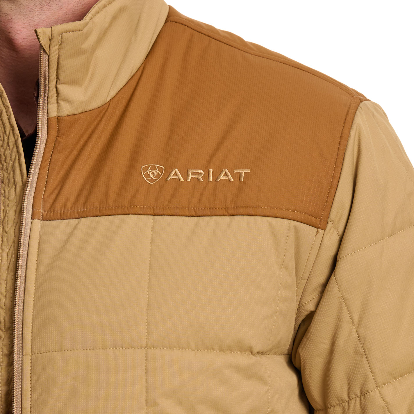 Ariat Men's Crius Khaki & Cinnamon Insulated Jacket - Image 1