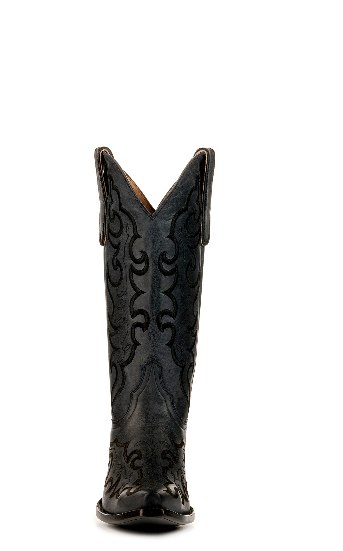 Cavender’s Women’s Leather Black with Tonal Embroidery Snip Toe Cowboy Boots - Image 1