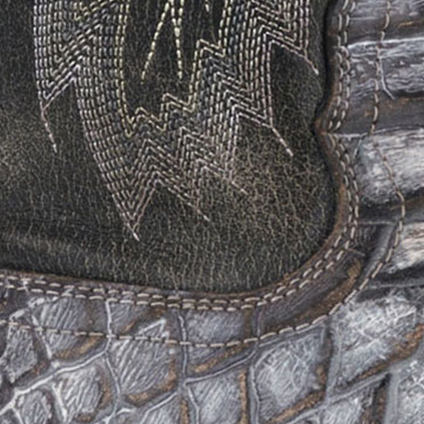 Nocona Men's Distressed Gray and Rugged White Snake Print Wide Square Toe Cowboy Boots - Image 1