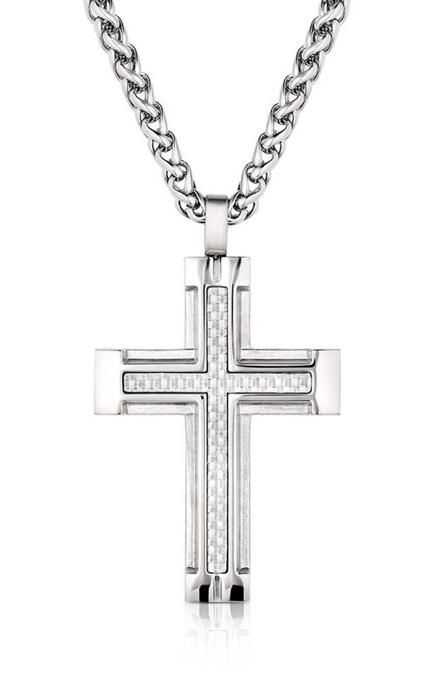Montana Silversmiths Men's Silver Hero's Belief Cross Necklace - Image 2