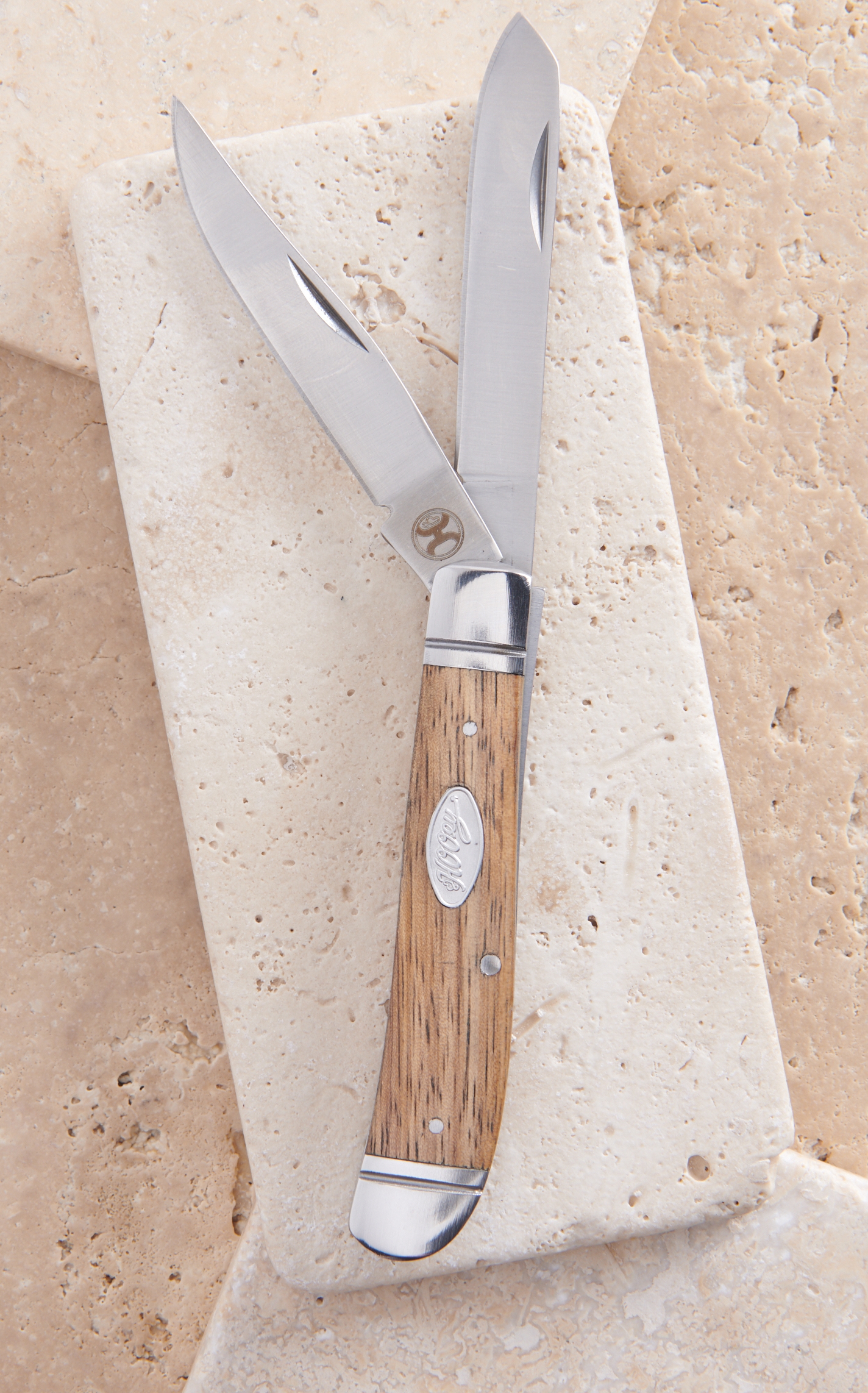 HOOEY White Bone Wood Small Trapper Knife - Image 1